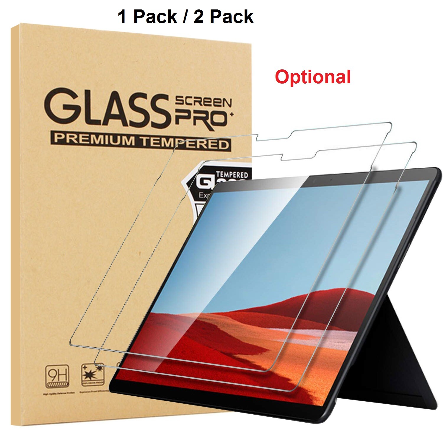 Screen Protector For Microsoft Surface Pro 11/10/9/8/X/7/6/GO 4/3 Tempered Glass