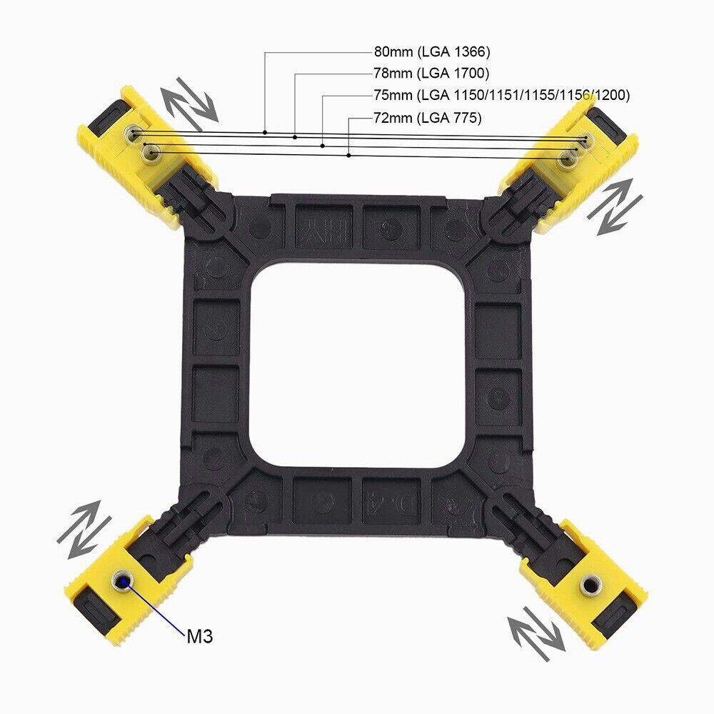 2pcs Backplate Bracket Holder for Intel Socket LGA 775 1366 1155 CPU Cooling Fan