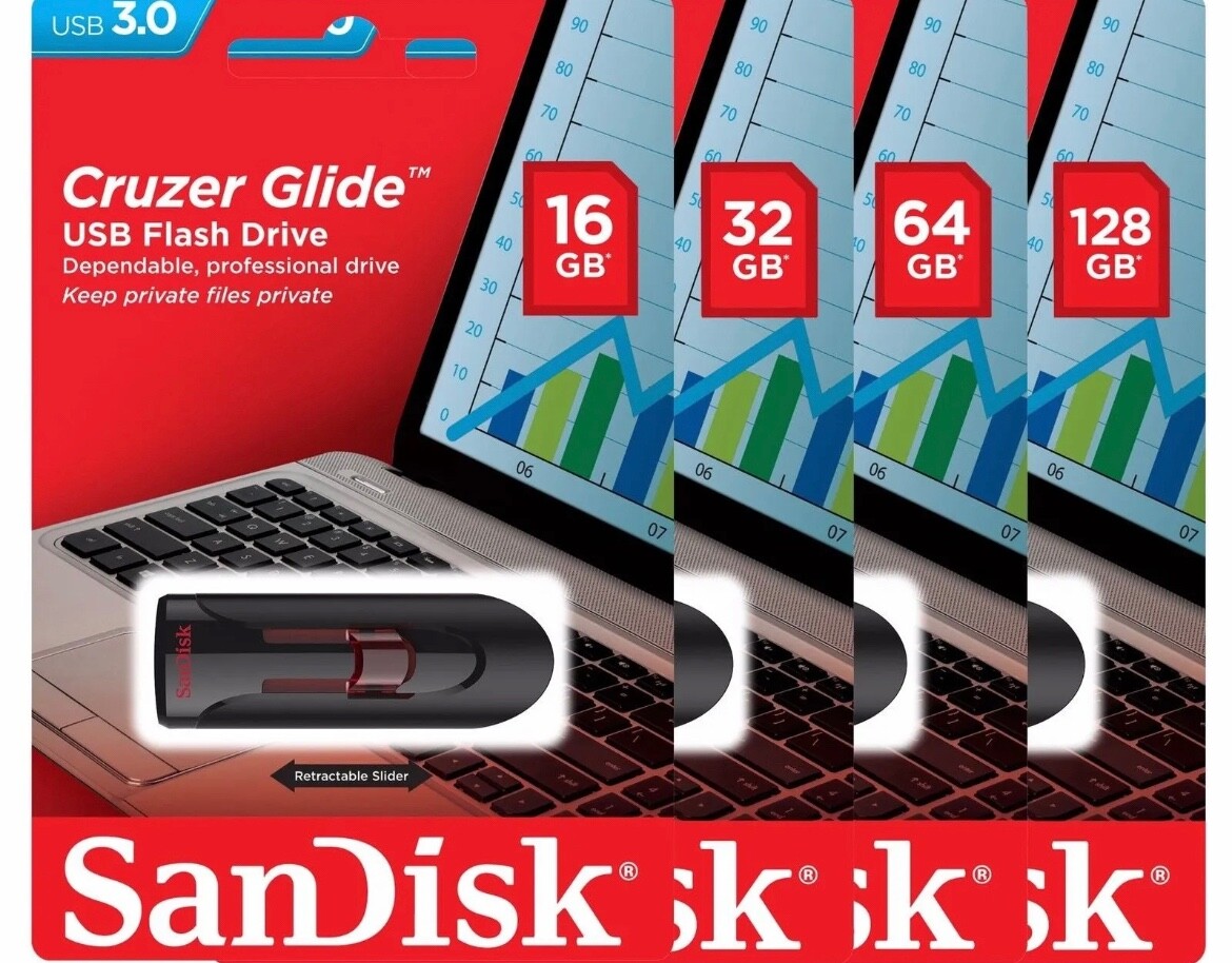 SanDisk Cruzer Glide 16/32/64/128 GB 3.0 USB Flash Drive – SDCZ600-032G-G35