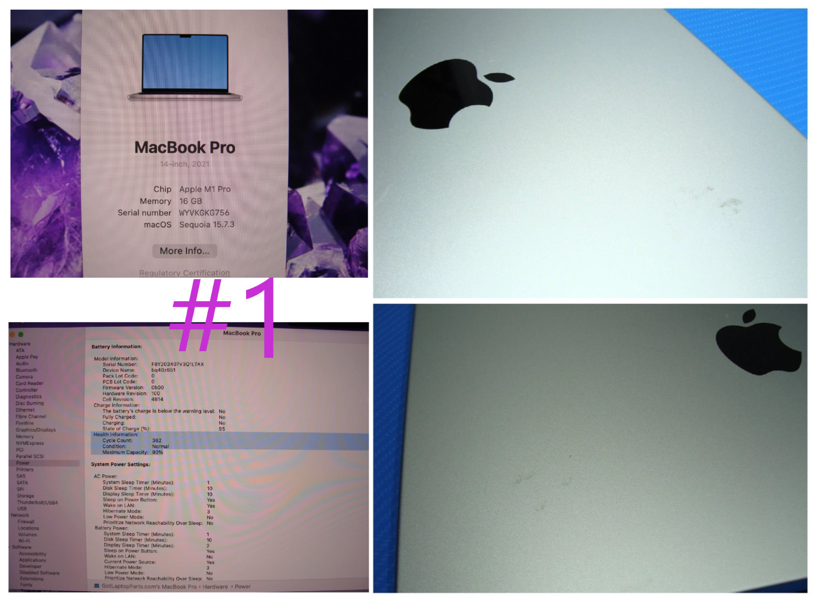 Apple MB Pro A2442 14″ 2021 M1 Pro 8CPU/14GPU 3.1GHz 16GB 512GB MKGT3LL/A Silver