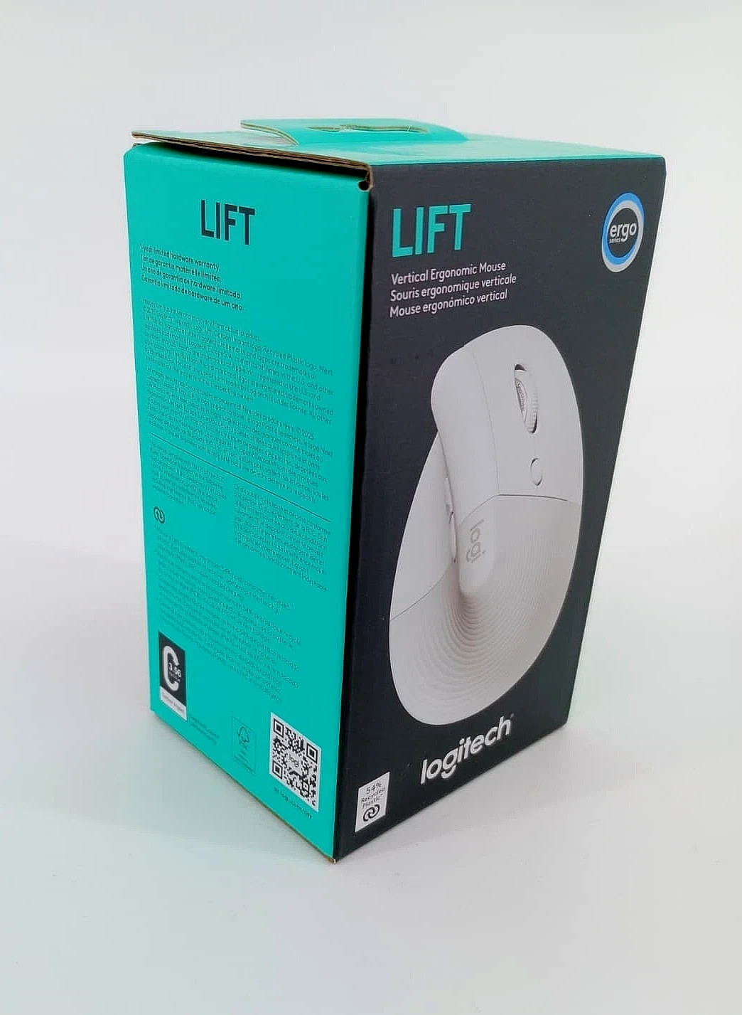 Logitech Lift Wireless Vertical Ergonomic Mouse White 1 yr Warranty Very Good