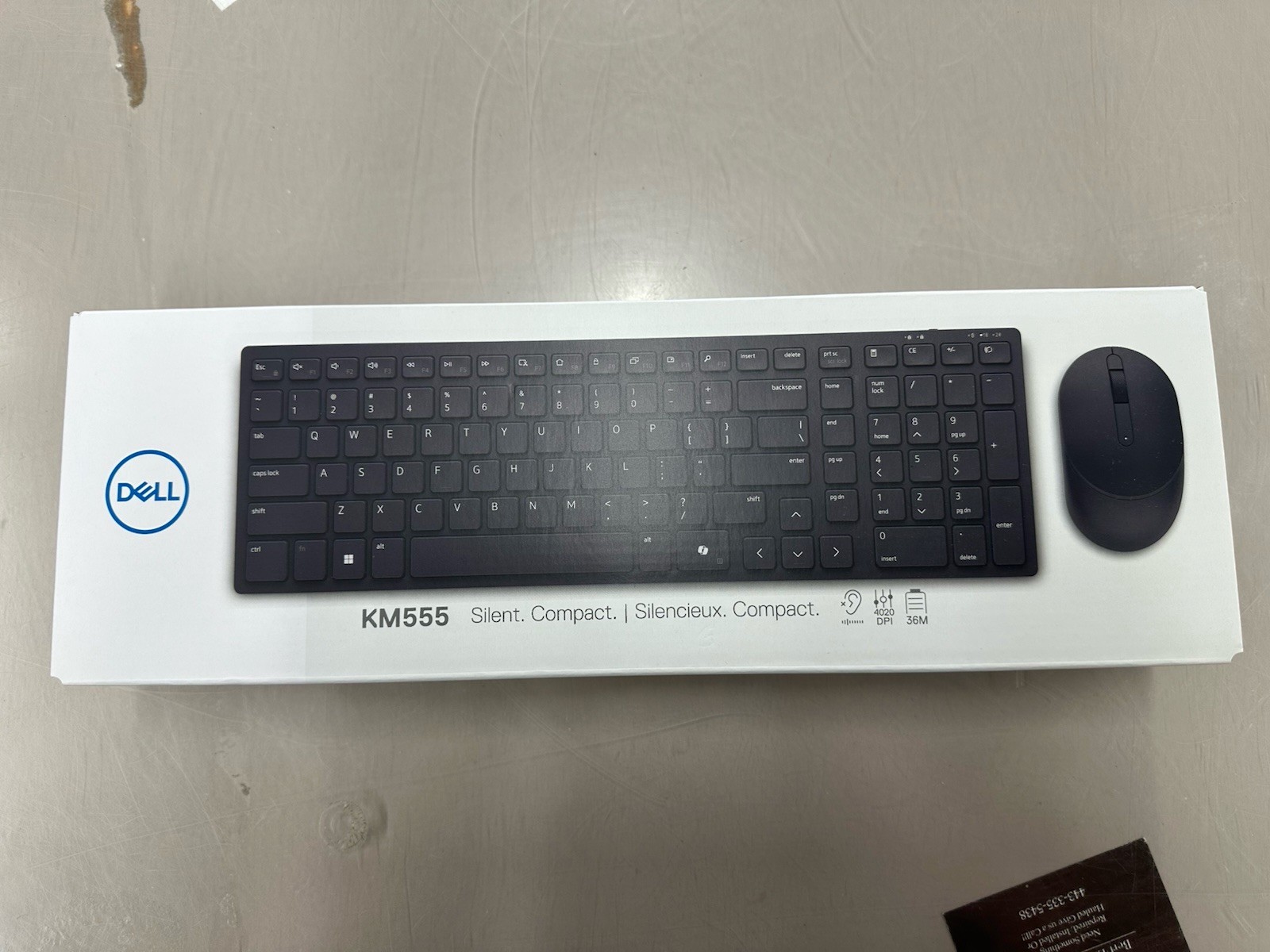 NEW Dell KM555 US Silent Compact Keyboard and Mouse – wireless