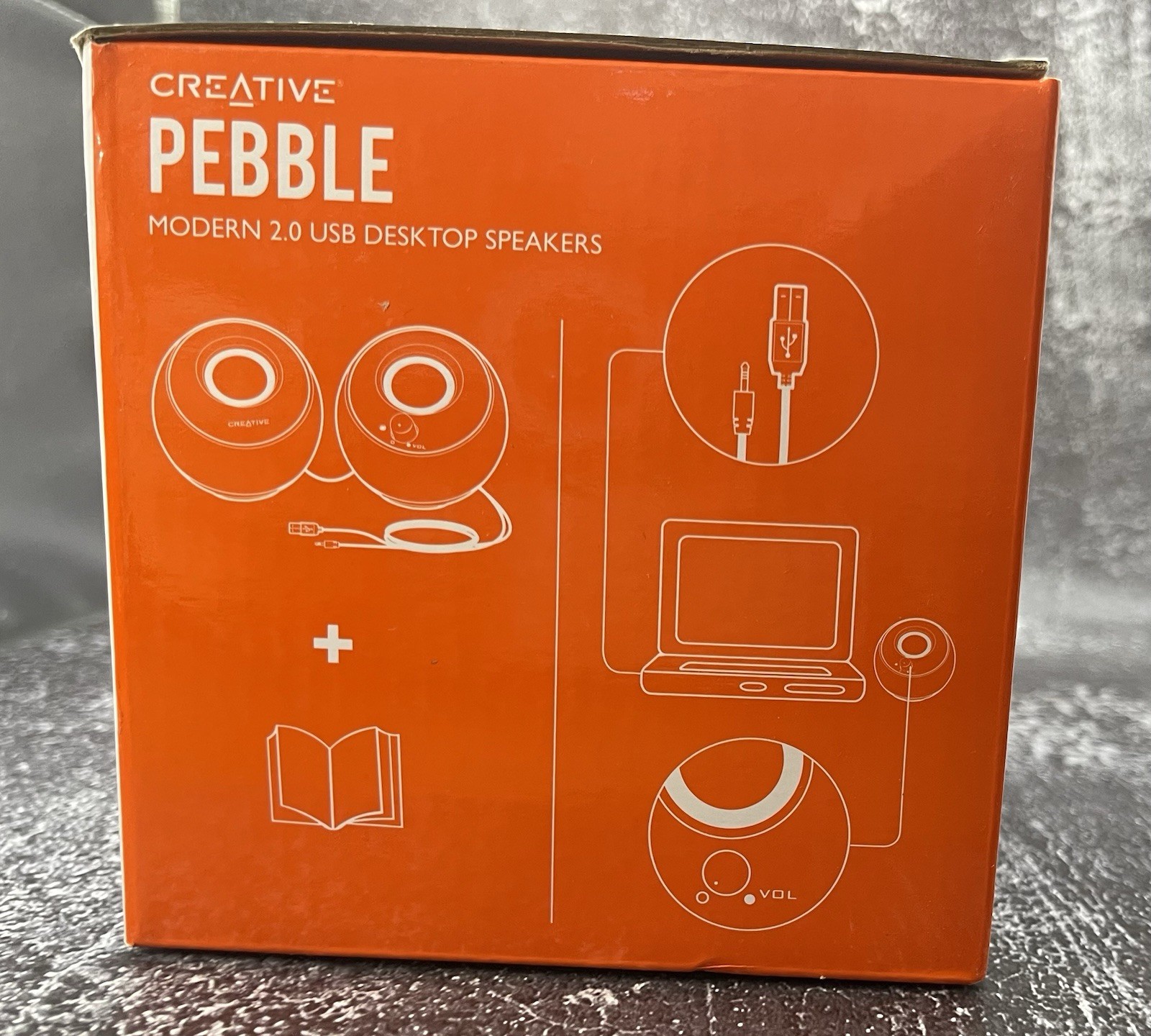 Creative Pebble Modern 2.0 USB Desktop Speakers – Black/Gold – Brand New In Box