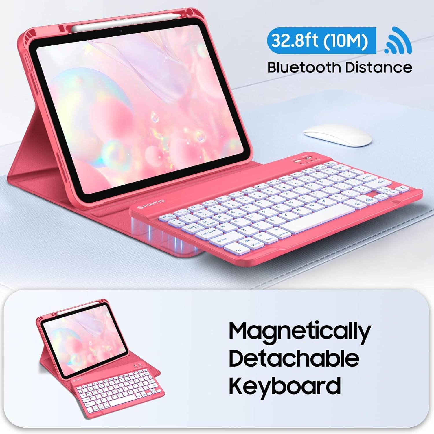 Backlit Keyboard Case for iPad (A16) 11th Gen 11 Inch (2025) Soft TPU Back Cover