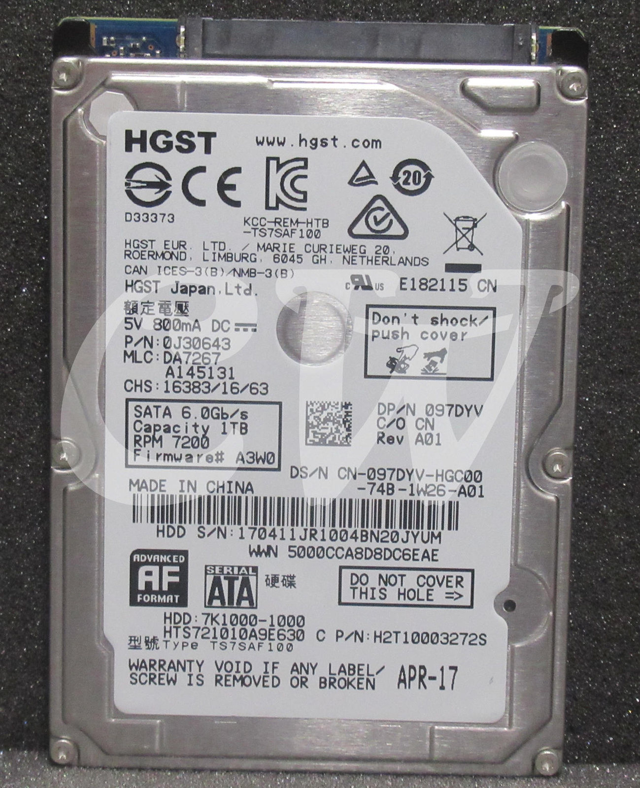 HTS721010A9E630 HGST 7K1000 1TB 7200RPM 6Gbps 2.5″ SATA Laptop HDD Hard Drive