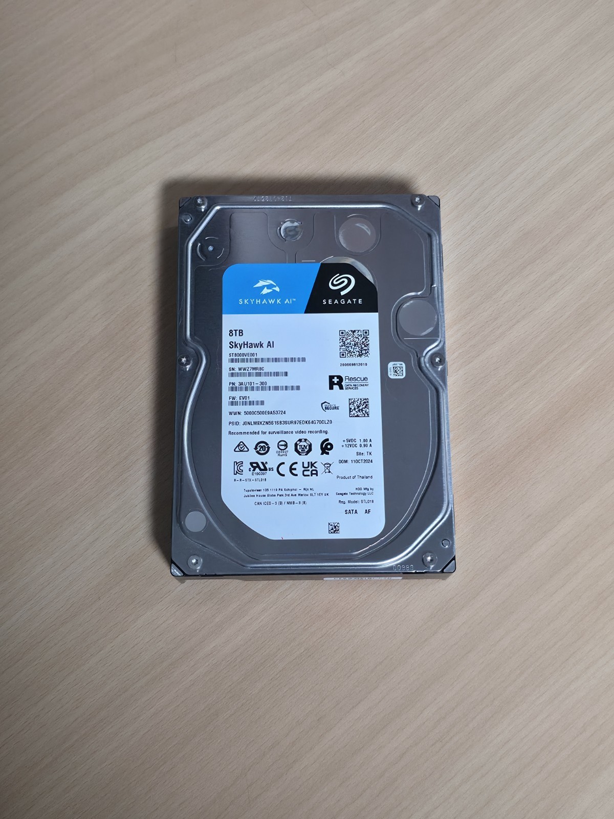 Seagate SkyHawk AI 8TB 3.5″ SATA Internal HDD 7200RPM 256MB ST8000VE001