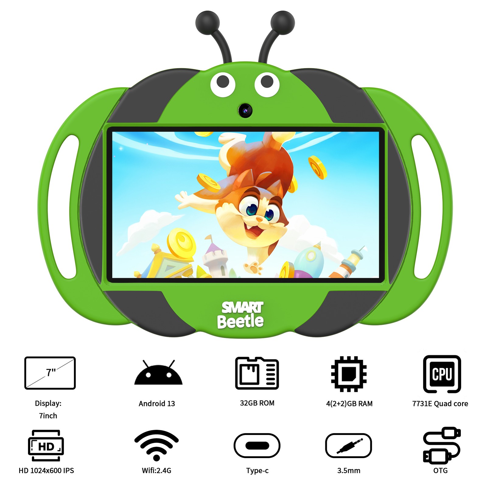 7 inch Kids Tablet PC Android Education 32GB Pad Dual Camera Quad Core Age 3-10