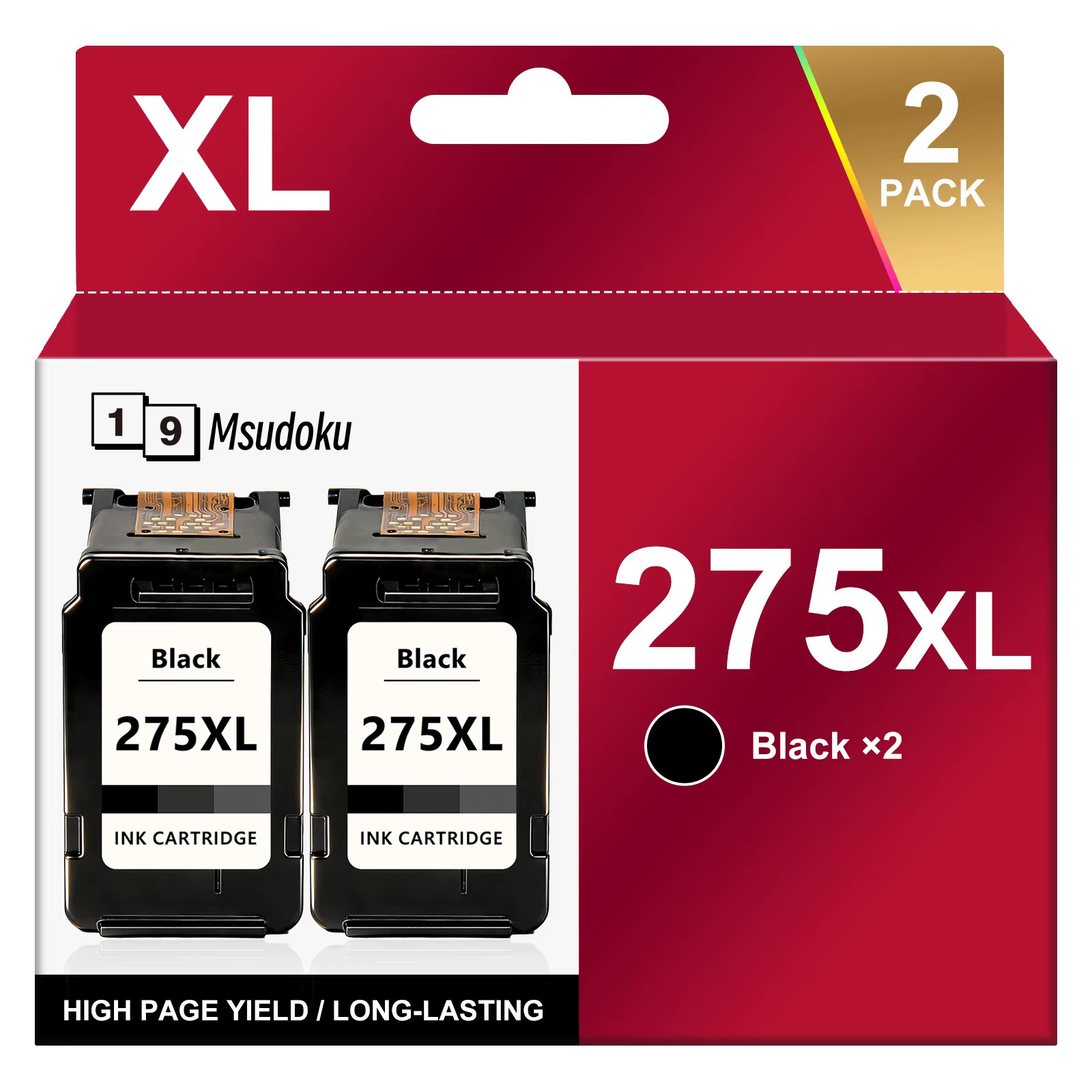 2 Pack PG-275XL Ink Cartridges Black For Canon PIXMA TR4700 TS3520 TR4722 TS3720