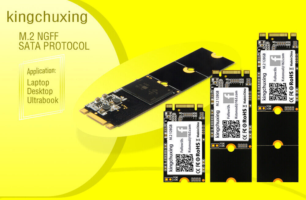 Kingchuxing 128GB M.2 M2 SATA NGFF SSD 2242 2260 2280 Solid State Hard Drives