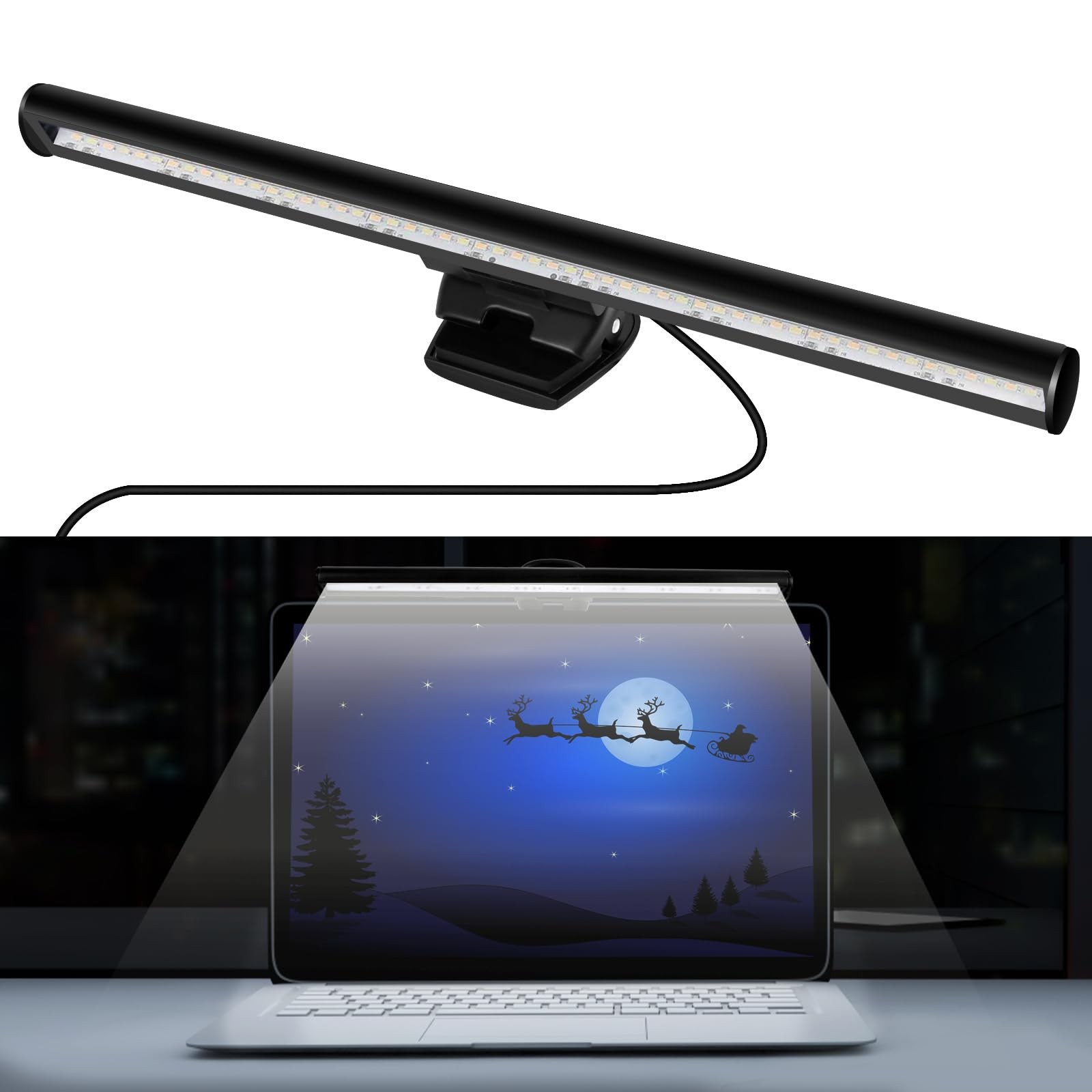 skybess Monitor Lamp Bar for Laptop, USB e-Reading 10.24*0.87*0.65in, Black