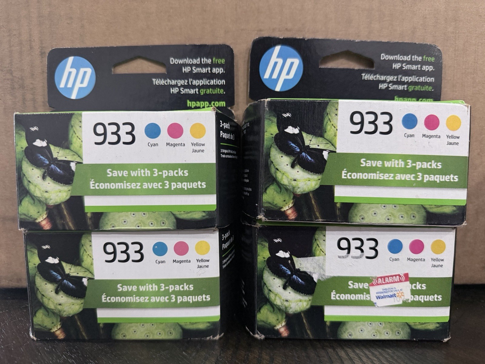 HP 933 Genuine Ink Cartridges 933 Cyan Magenta Yellow Lot Of 4 Different Dates
