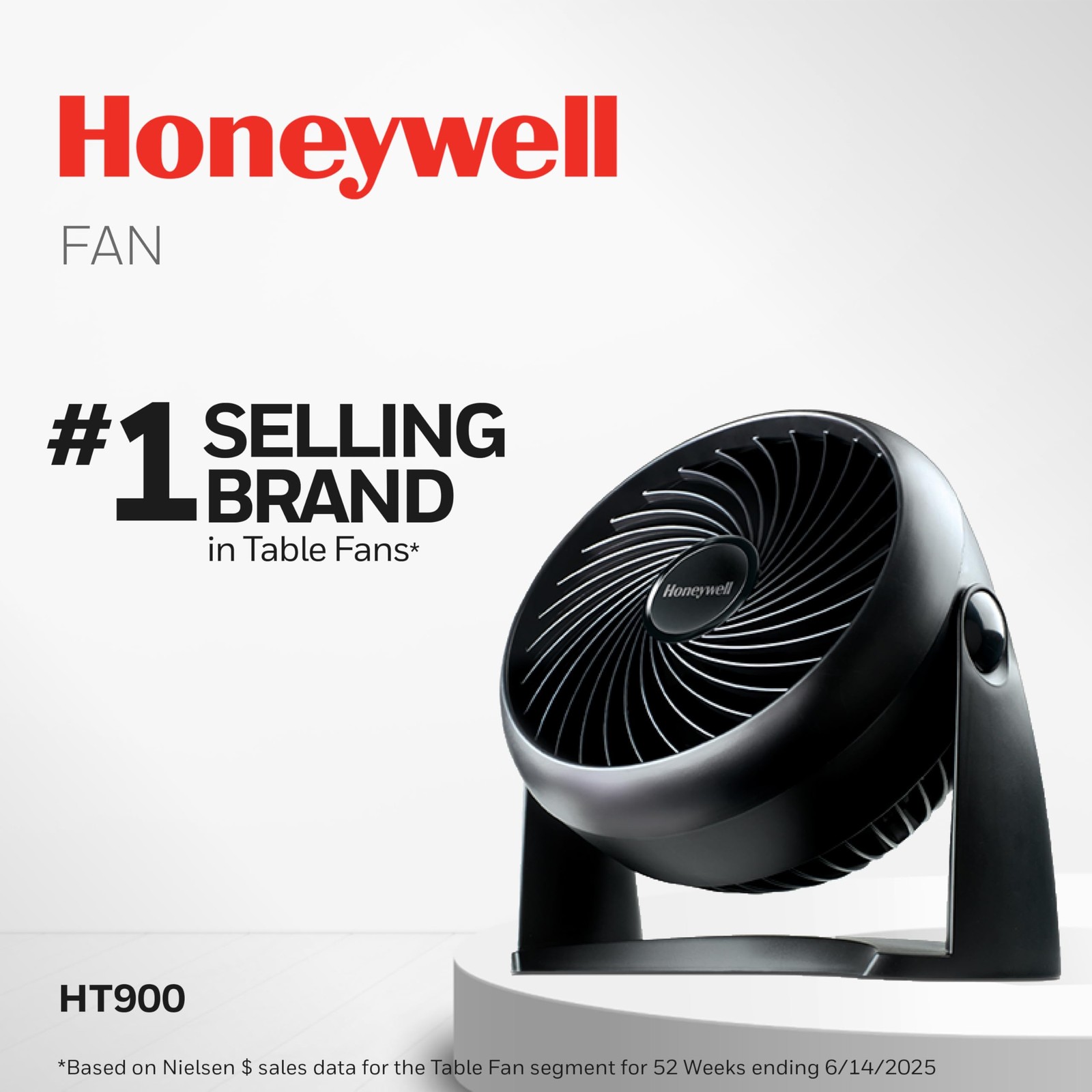 Honeywell TurboForce Air Circulator, Small Tabletop Fan, Quiet Small, Black