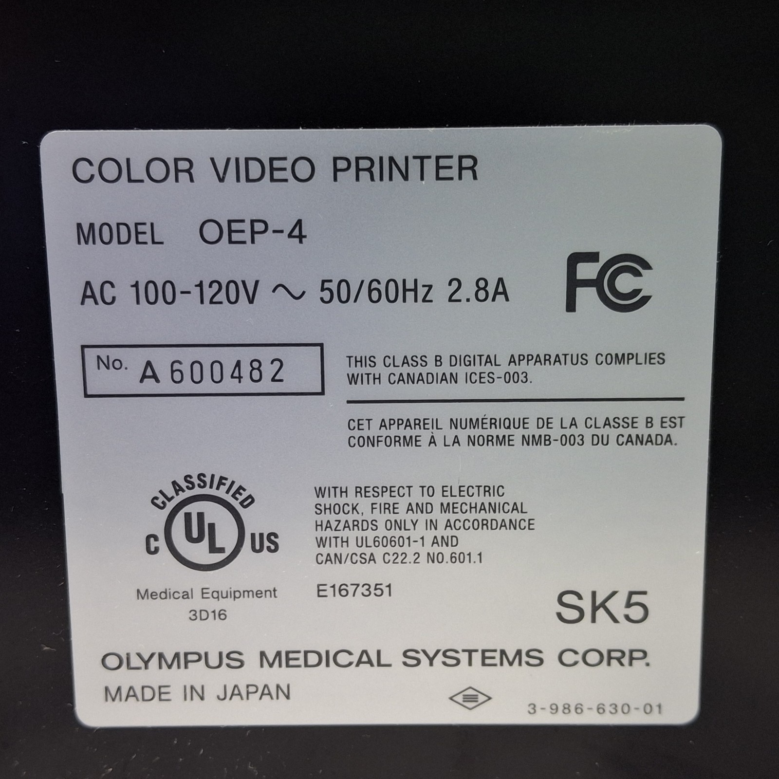 Olympus OEP-4 Color Video Printer