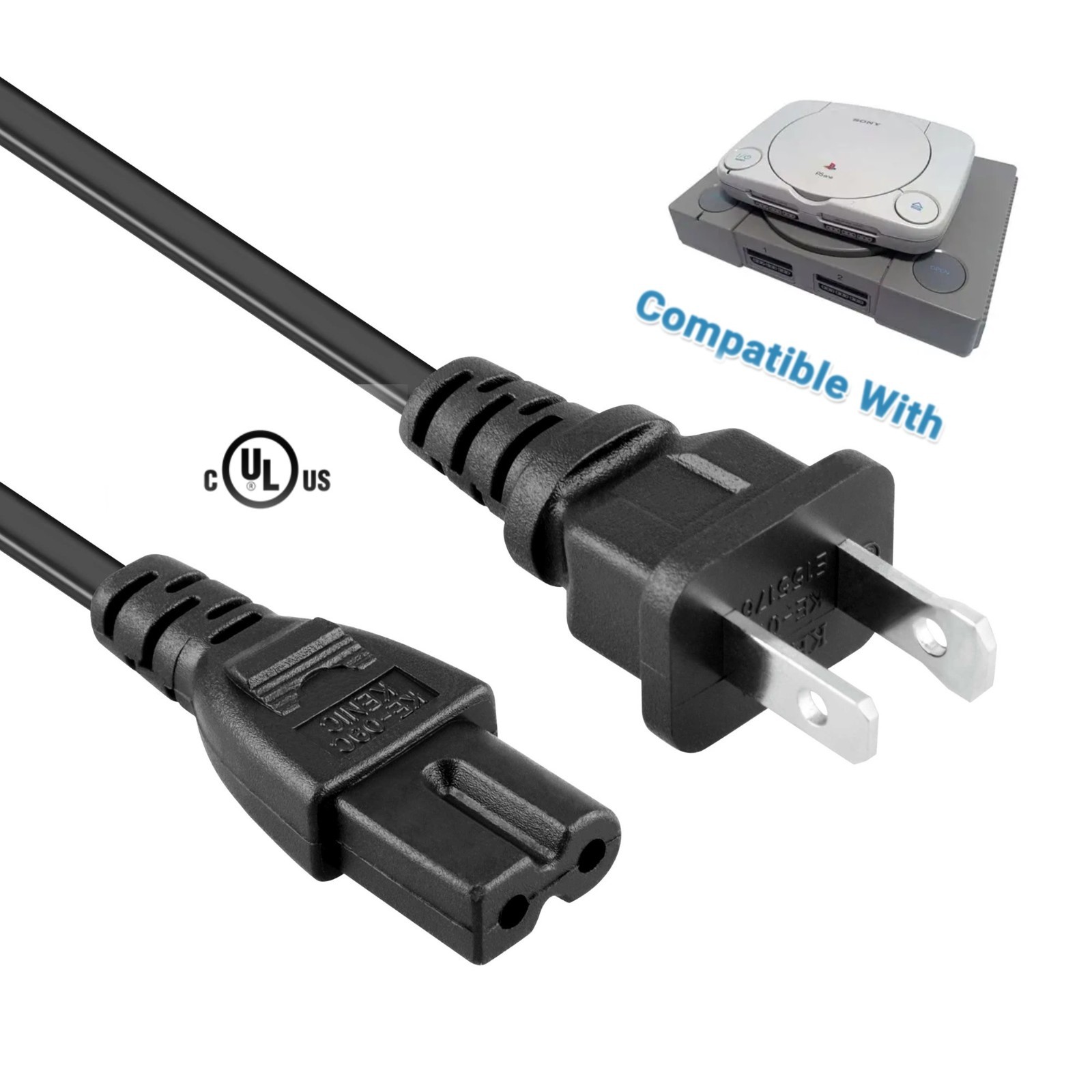 6FT UL AC Power Cord Cable for Sony Playstation 1 2 PS1 PS2 XB DC Console System