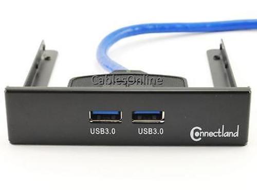 2-Port USB 3.0 SuperSpeed 3.5″ Front Panel w/ Built-in 20-Pin Header Cable