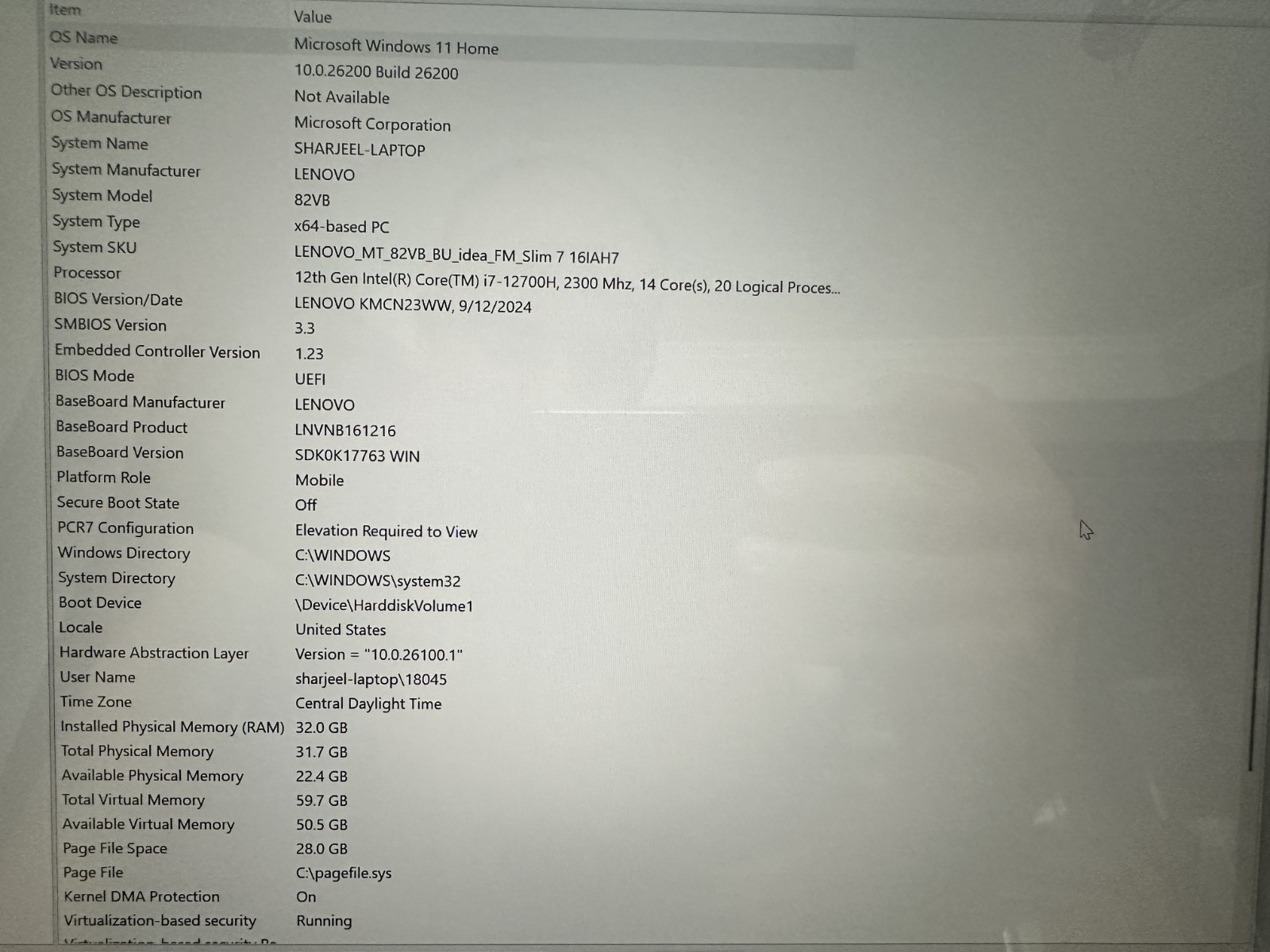 32 GB RAM Lenovo Slim 7 16 in 12th Gen Intel Core i7-12700H 2.3 Ghz 14 Core