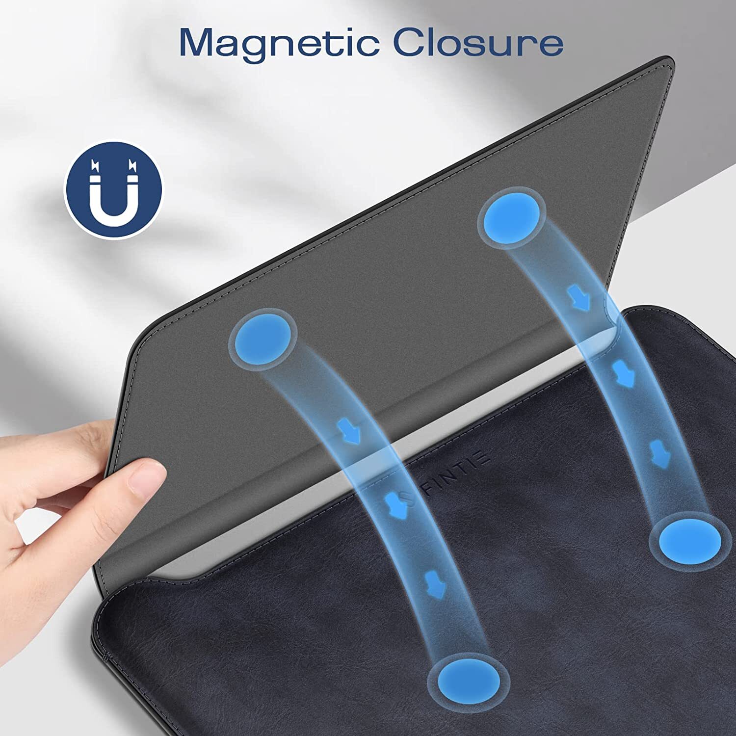 Sleeve Case for MacBook Air 13.6″ M3 M2 Leather Slim Bag Cover with Stand