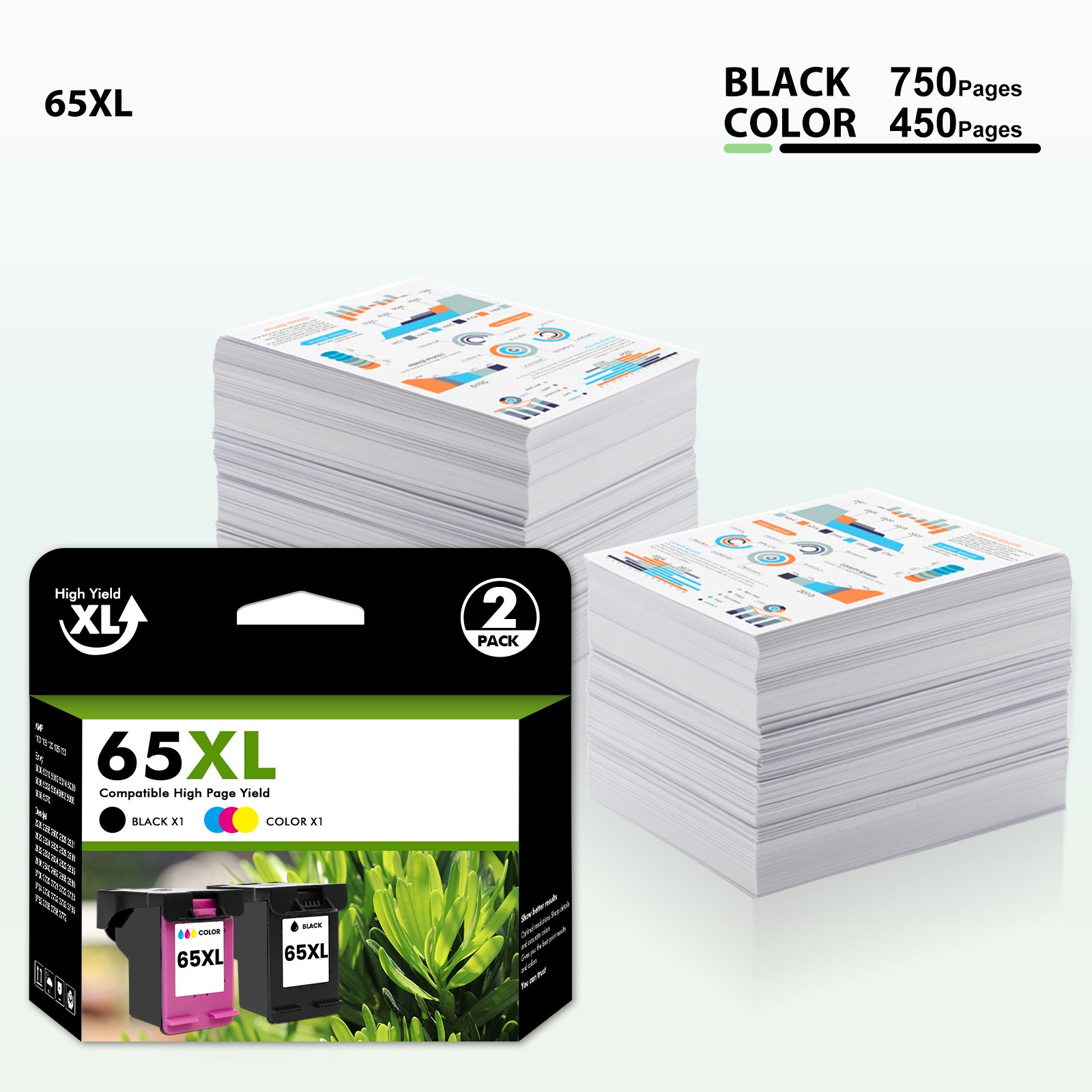 65 XL Ink Cartridges For HP 65XL ENVY 5010 5055 5052 Deskjet 2600 2652 3755 LOT