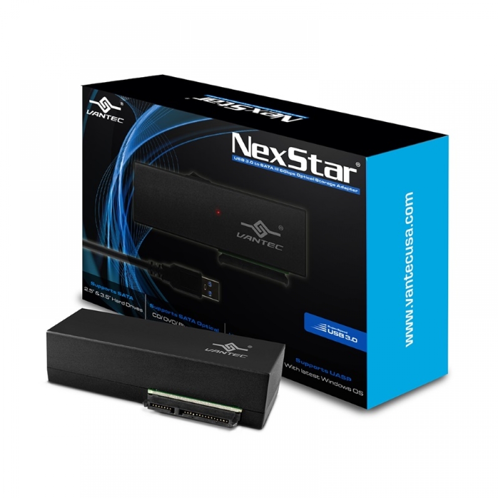 Vantec NexStar USB 3.0 to SATA 6Gbps Optical/Storage Adapter
