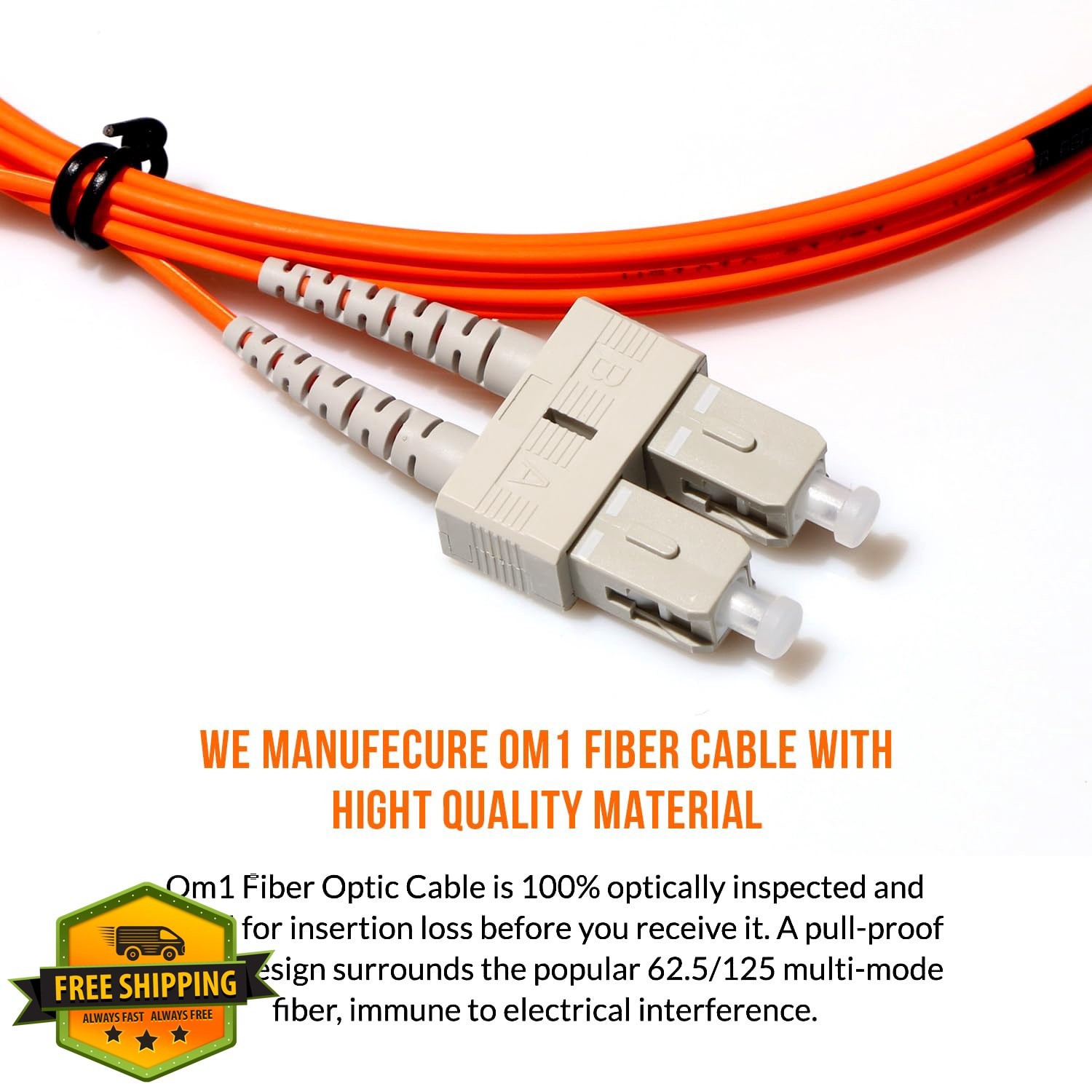 NewYork Cables OM1 SC to SC Fiber Optic 5 Meter