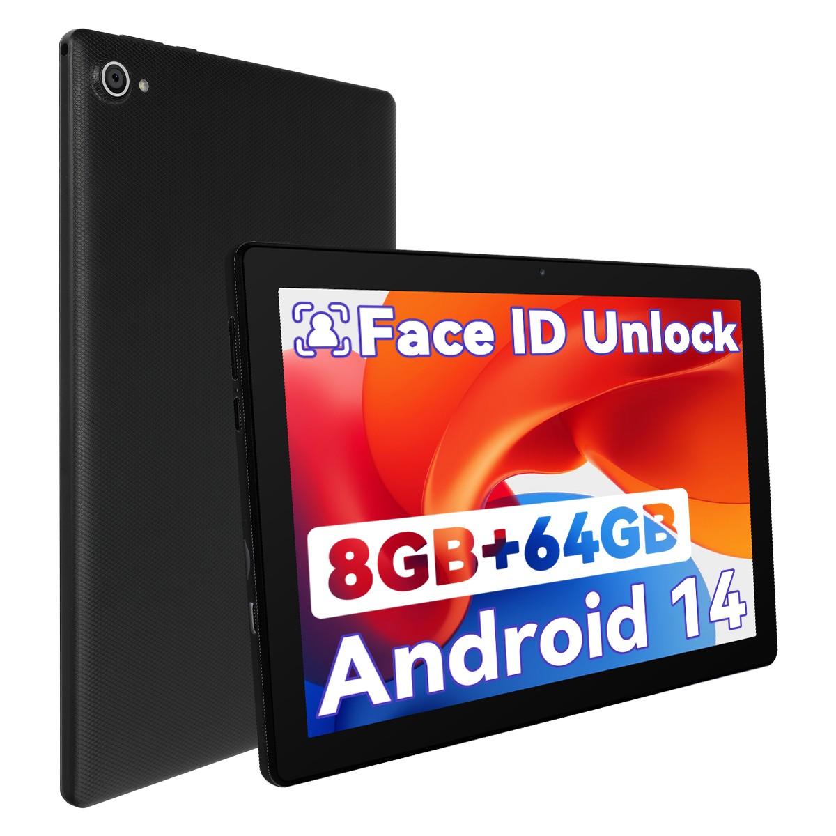 AEEZO Tablet, 10.1 inch Android 15 Tab HD 64GB Storage 5MP/8MP Widevine L1 IPS
