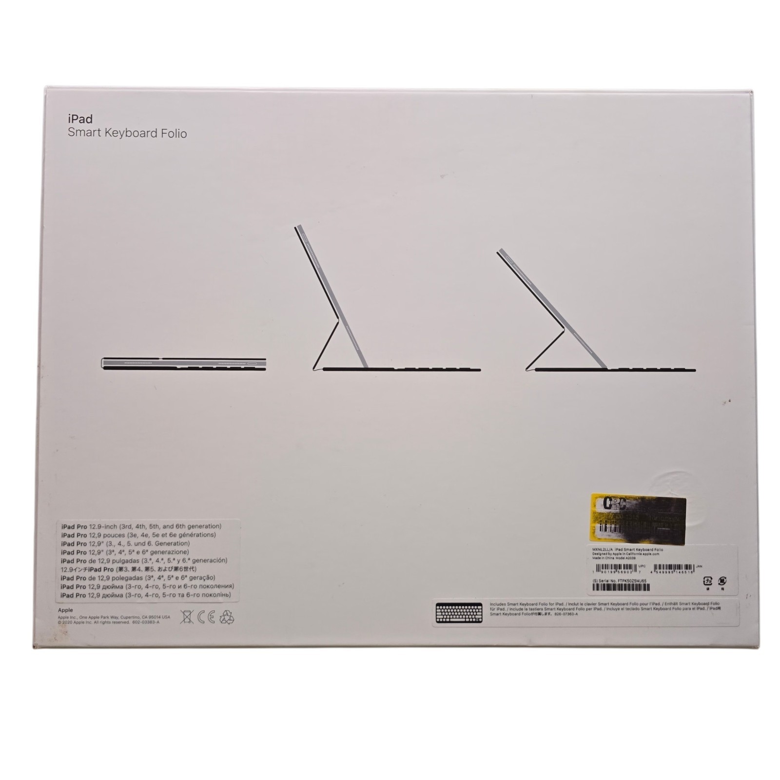 Apple Smart Keyboard Folio for 12.9 -inch iPad Pro US English MXNK2LL/A Open Box