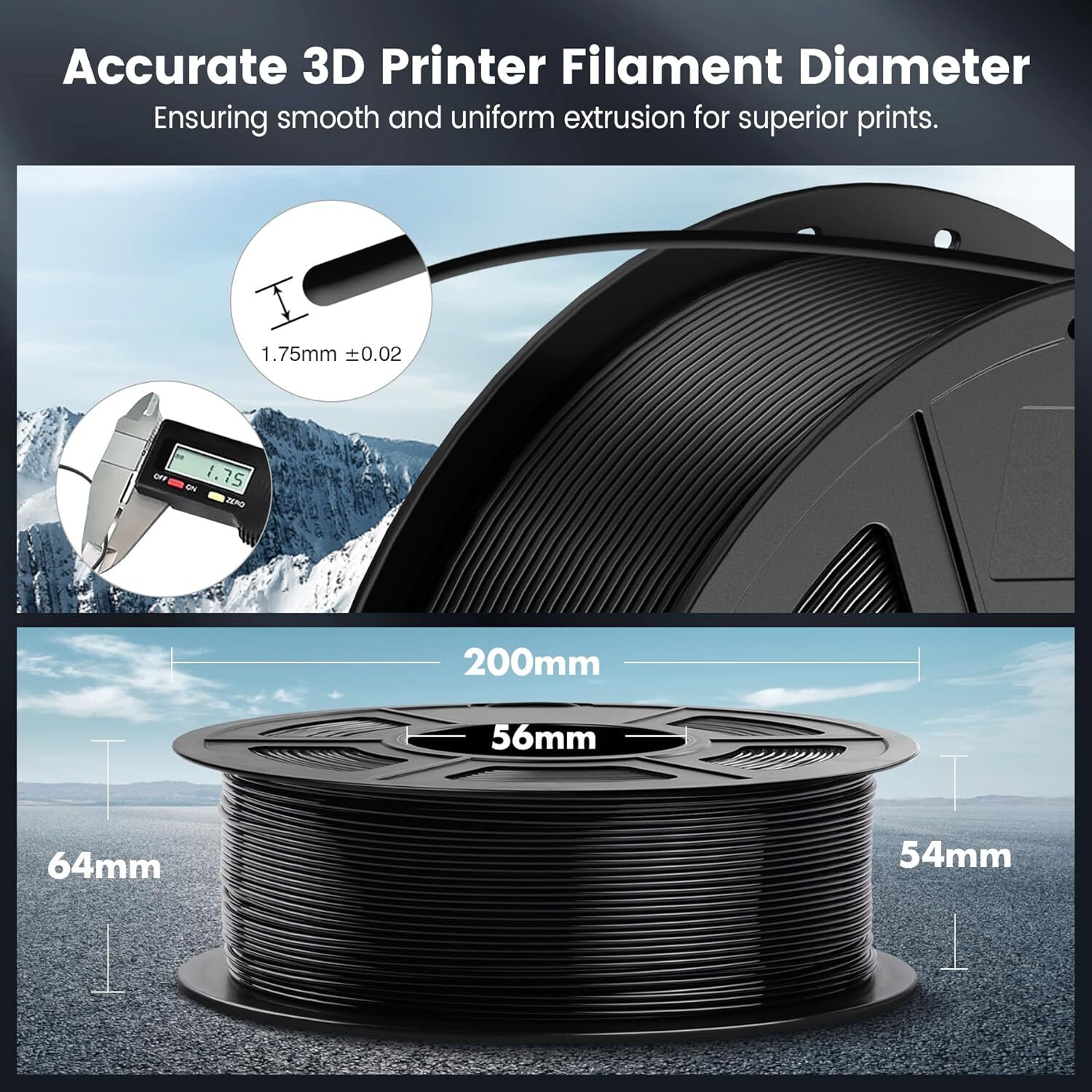 JAYO 10KG/20KG PLA Meta PETG SILK PLA+ ABS 3D Printer Filament 1.75mm 1.1KG LOT