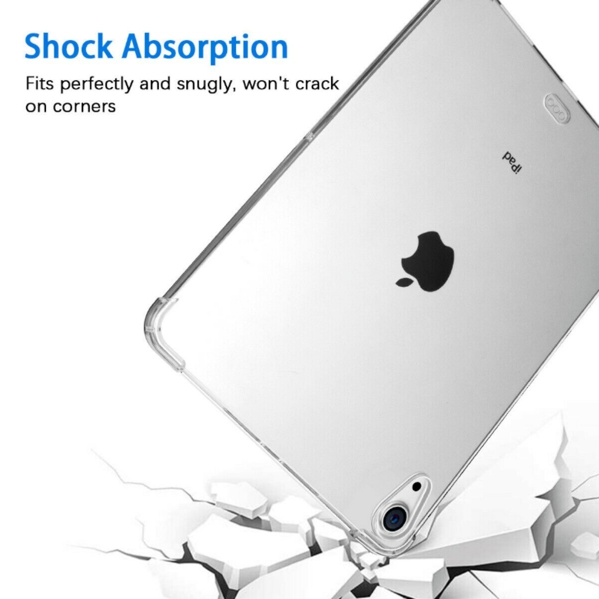 For Apple iPad Pro 12.9″ 1st 2nd Generation(2015/2017) TPU Case Clear Back Cover