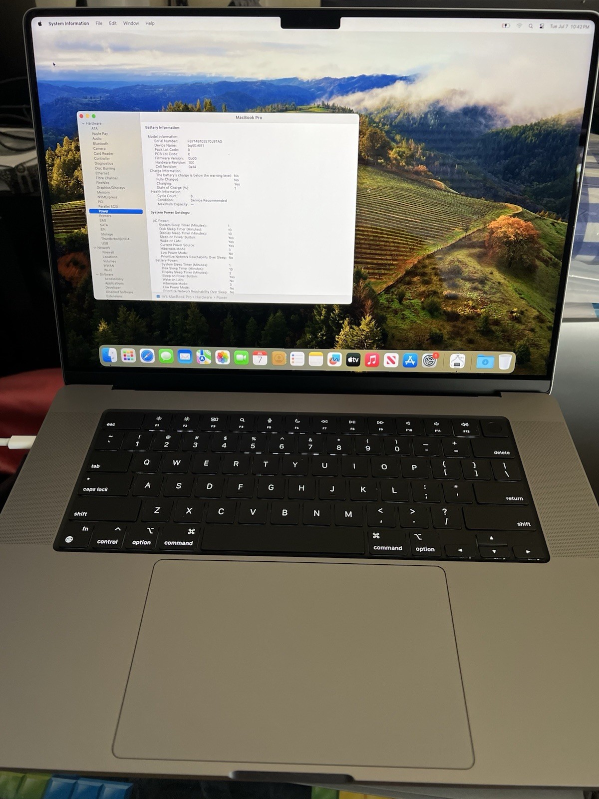 Apple MacBook M1 Pro 16″ 2021 10-Core 1TB SSD 32GB RAM A2485 BAD BATTERY