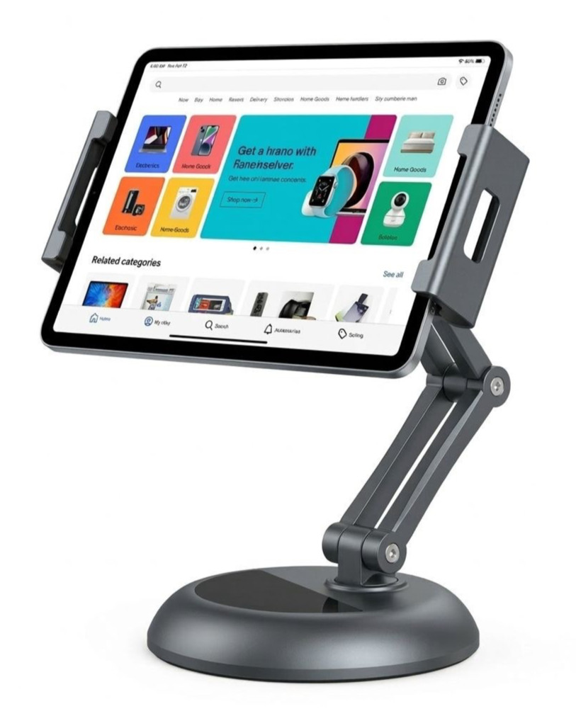 Sturdy Heavy Duty Universal Tablet Holder 5″-12.9″ Desk Stand for iPad & Kindle
