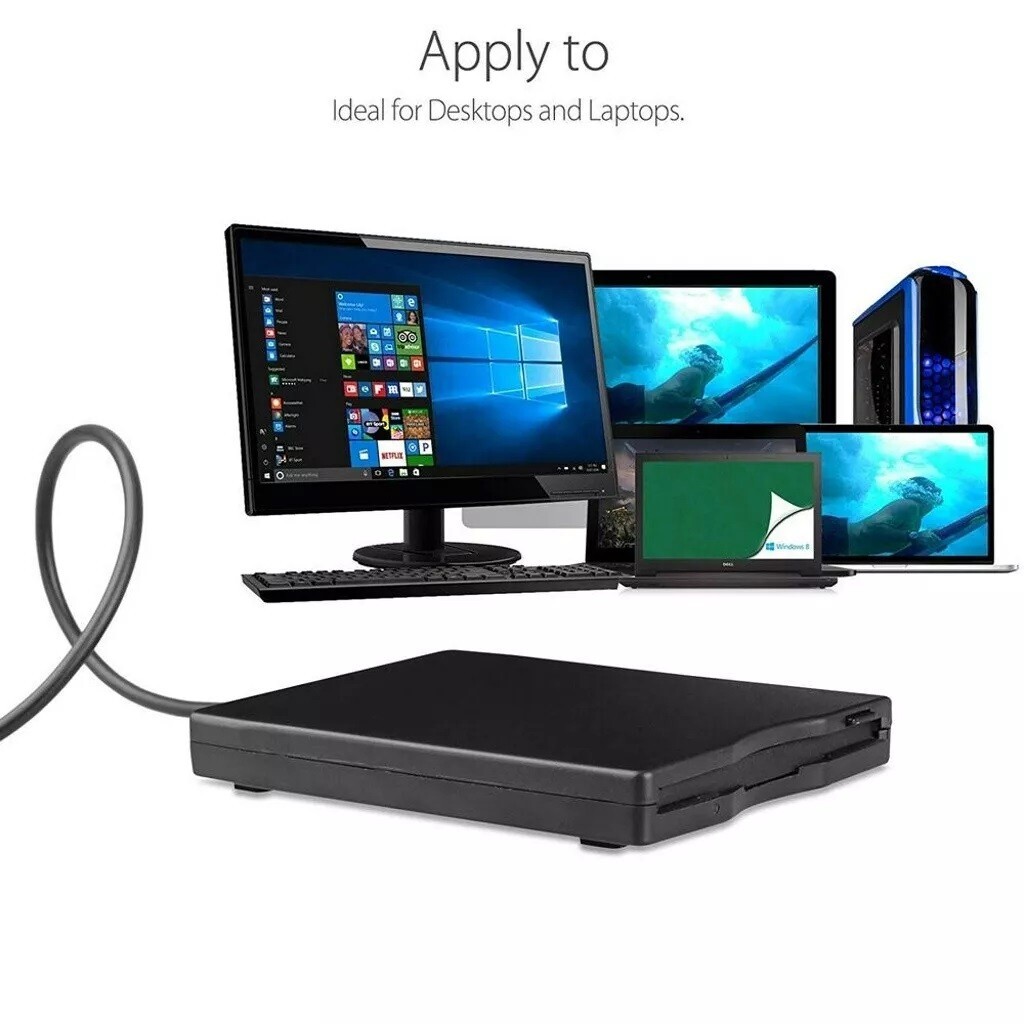 NEW USB 2.0 External Floppy Disk Drive 3.5″ 1.44MB Windows PC Mac OS
