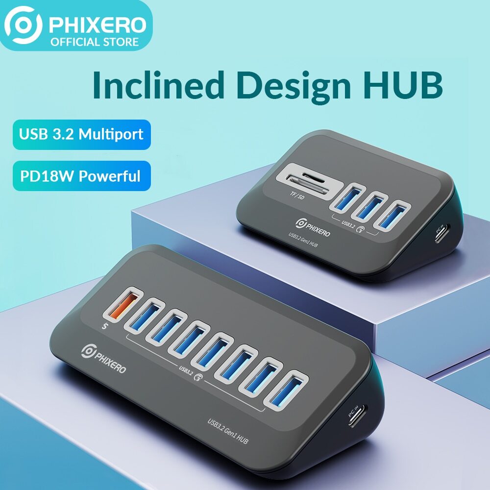 4/7 Ports USB 3.2 Hub USB C Docking Station Type C Splitter Adapter 5/10 Gbps