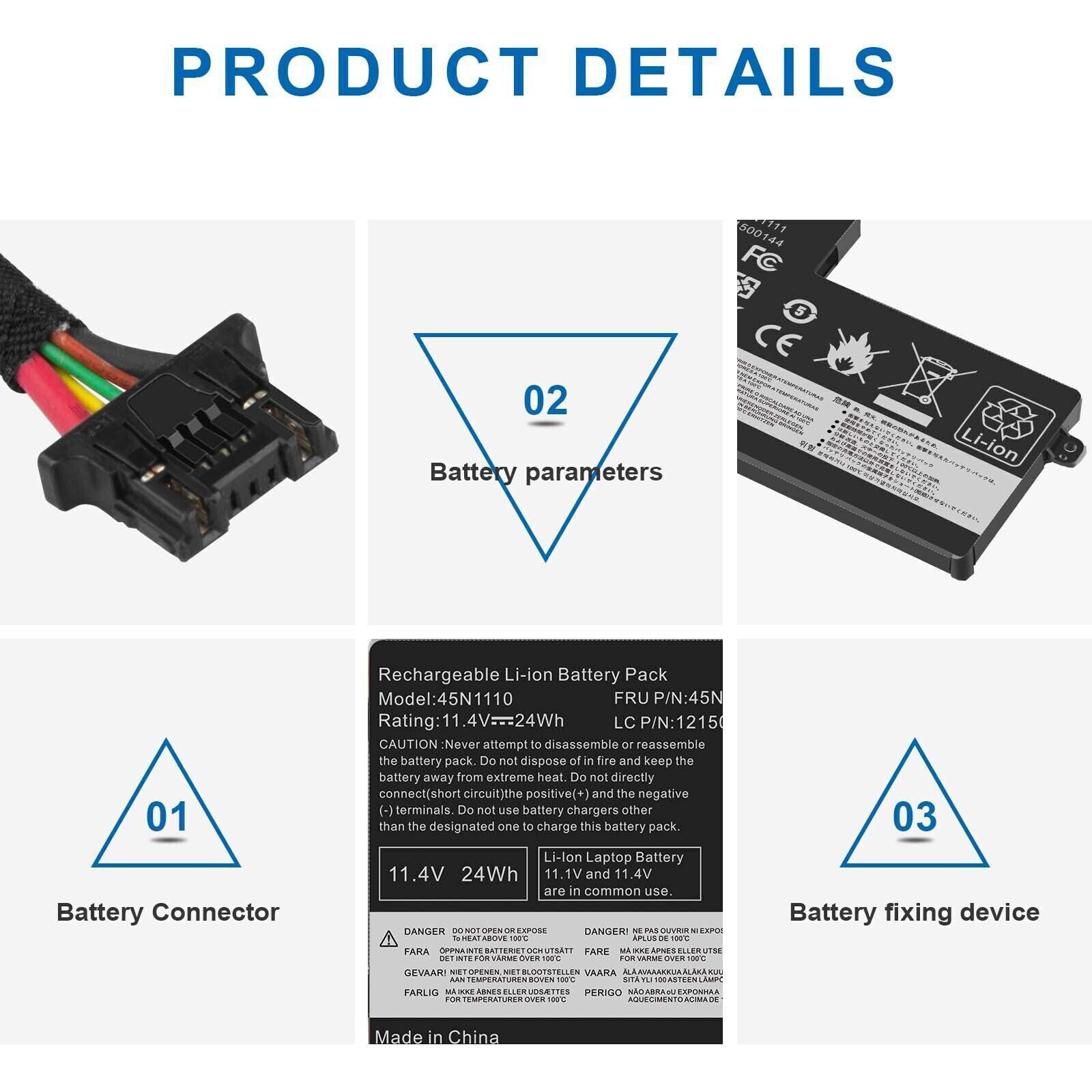 Battery For Lenovo ThinkPad X240 X250 X260 T440 T450 T450S T460 45N1112 45N1113