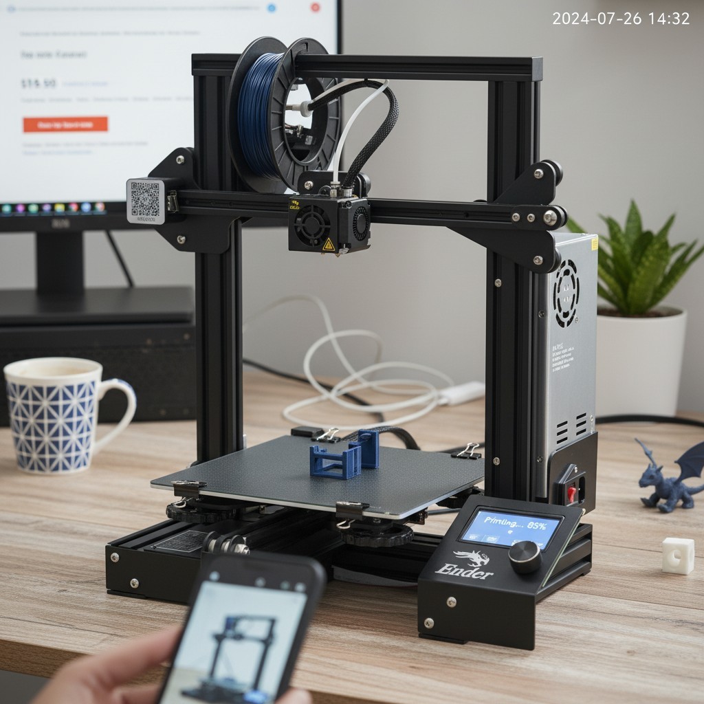 Creality 3D Printer – Open Source with Resume Printing, Compact Design 8.66×8.66