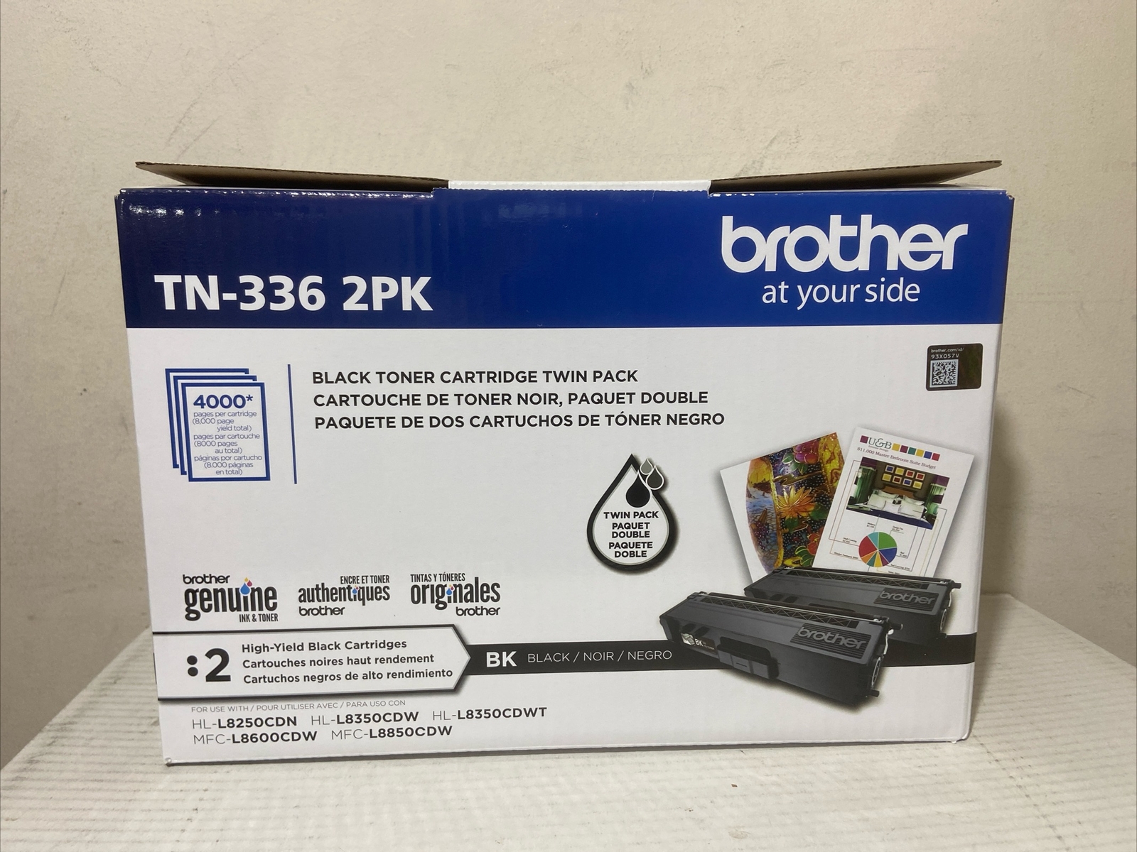 Genuine Brother Genuine High-Yield Black Toner Cartridge Twin Pack
