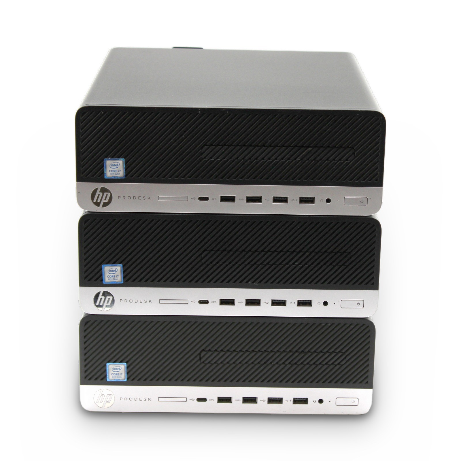 Lot of 3 HP ProDesk 600 G4 SFF i7-8700 3.2GHz 16GB 256GB SSD No OS, Power Cord