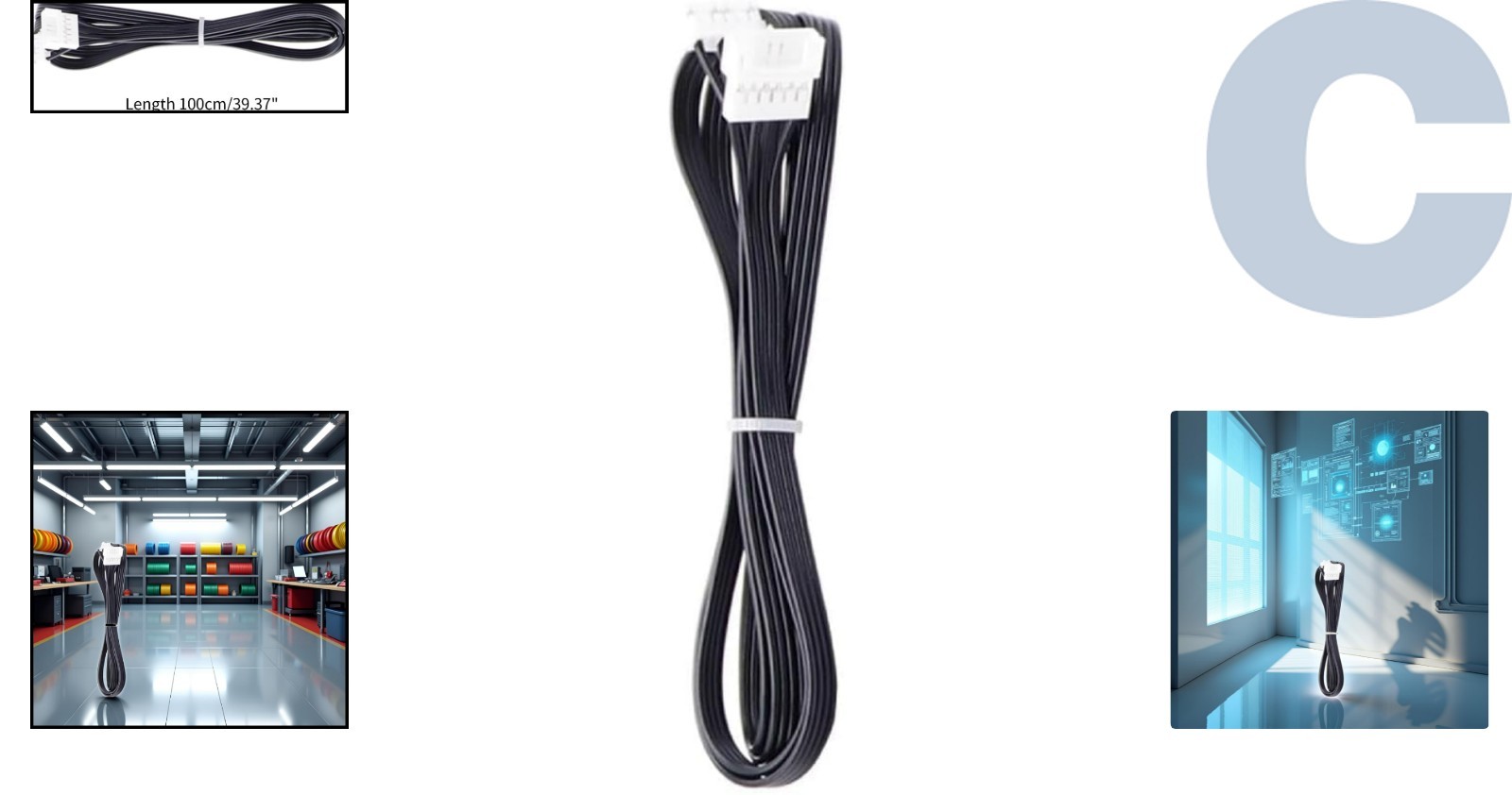 Plug-and-Play 100cm 3D Printer Extension Cable for Seamless Setup & Flexibility