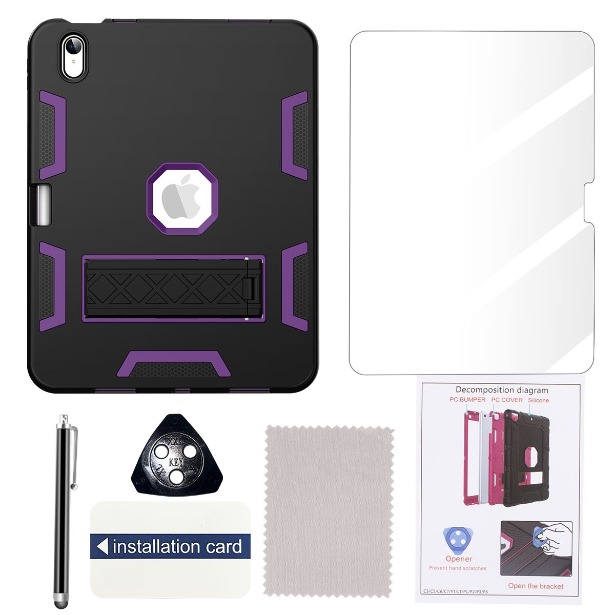 For Apple iPad A16 11″/ iPad 10th Generation Shockproof Heavy Duty Stand Cover