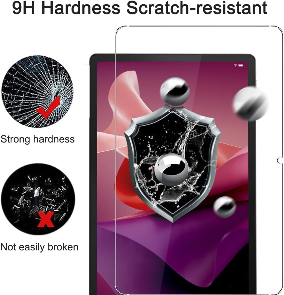 2Pcs for Lenovo Tab P12 12.7 in 2023 TB370F Screen Protector Tempered Glass Film