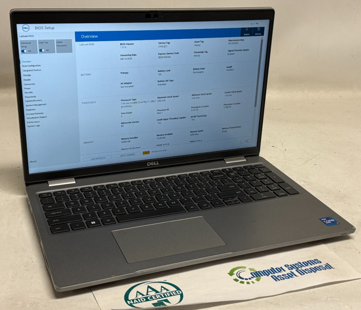 Dell Latitude 5520 15.6″ (i7-1185G7 – 16GB RAM – 512GB SSD – Win11Home) *