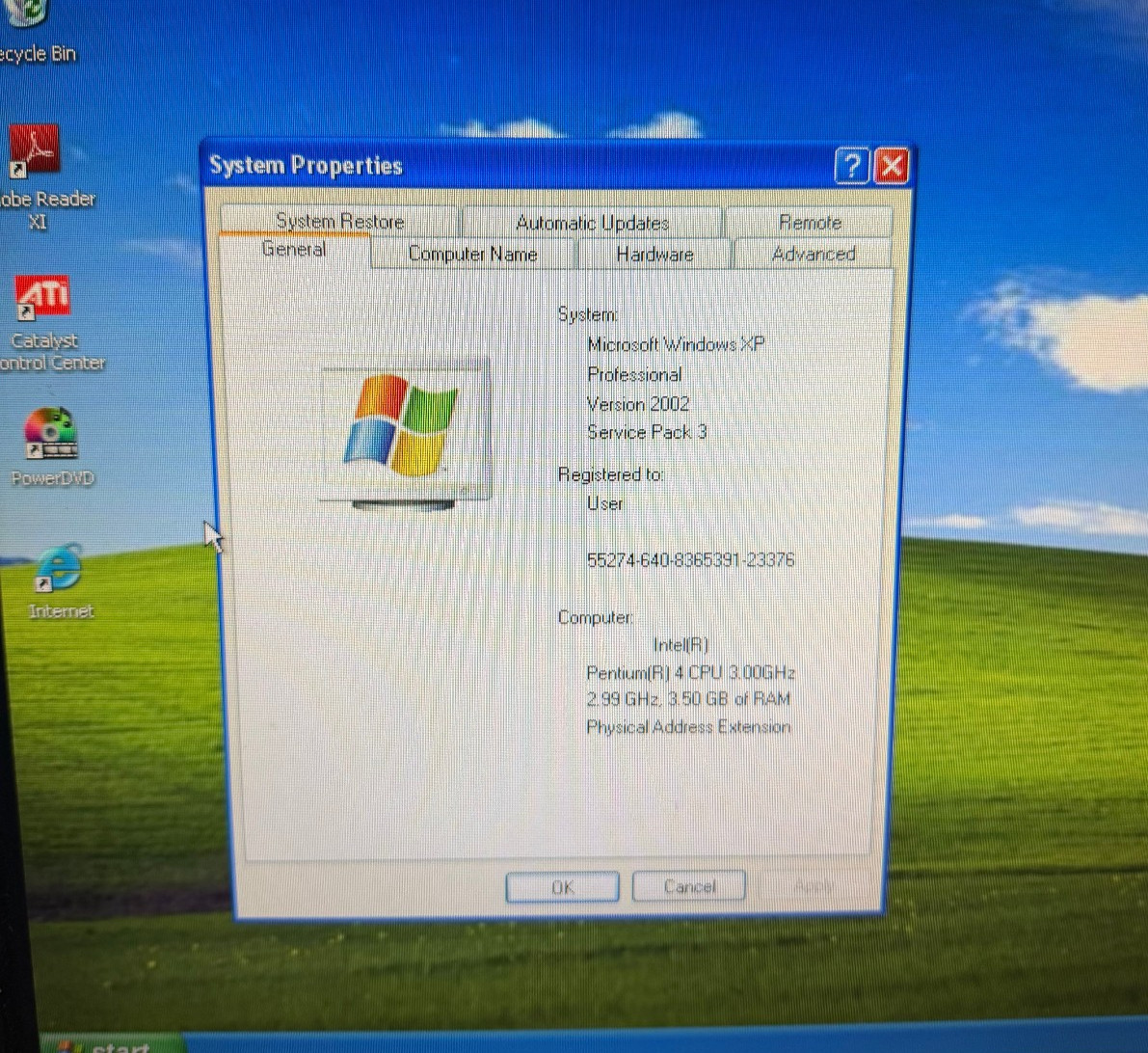 Dell Precision 380 Pentium 4 3 .0 GHz CPU 256GB SSD Windows XP Professional SP3
