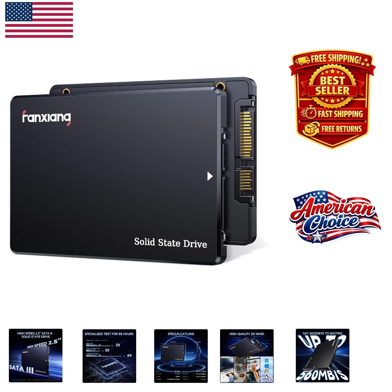 High-Speed 256GB Internal SATA SSD – 560MB/s Read Speed for Maximum Performance