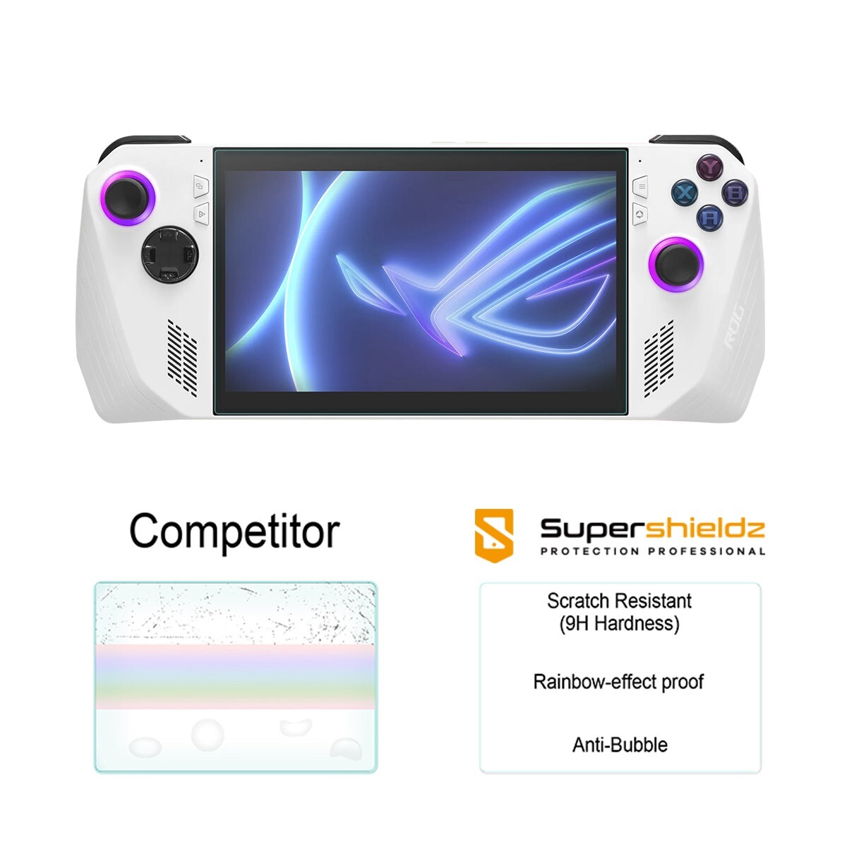 2X Supershieldz Tempered Glass Screen Protector for Asus Rog Ally 2023