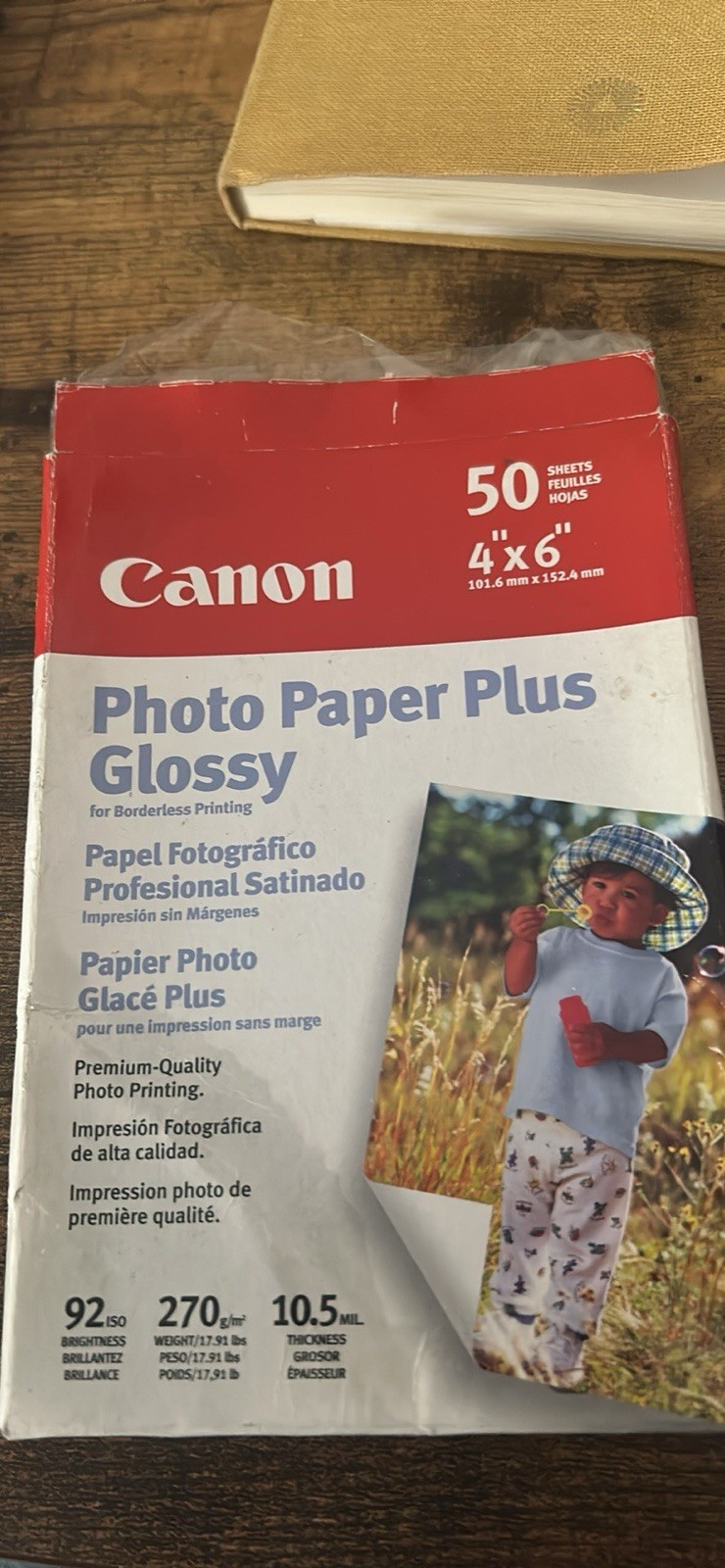 Canon Glossy Photo Paper 4×6 in 50 Sheets 270 gsm White Printer Paper