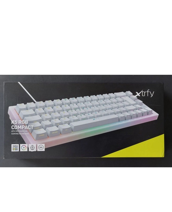 Xtrfy K5 RGB LED Compact 65% Mechanical Wired Gaming Keyboard White Brand New