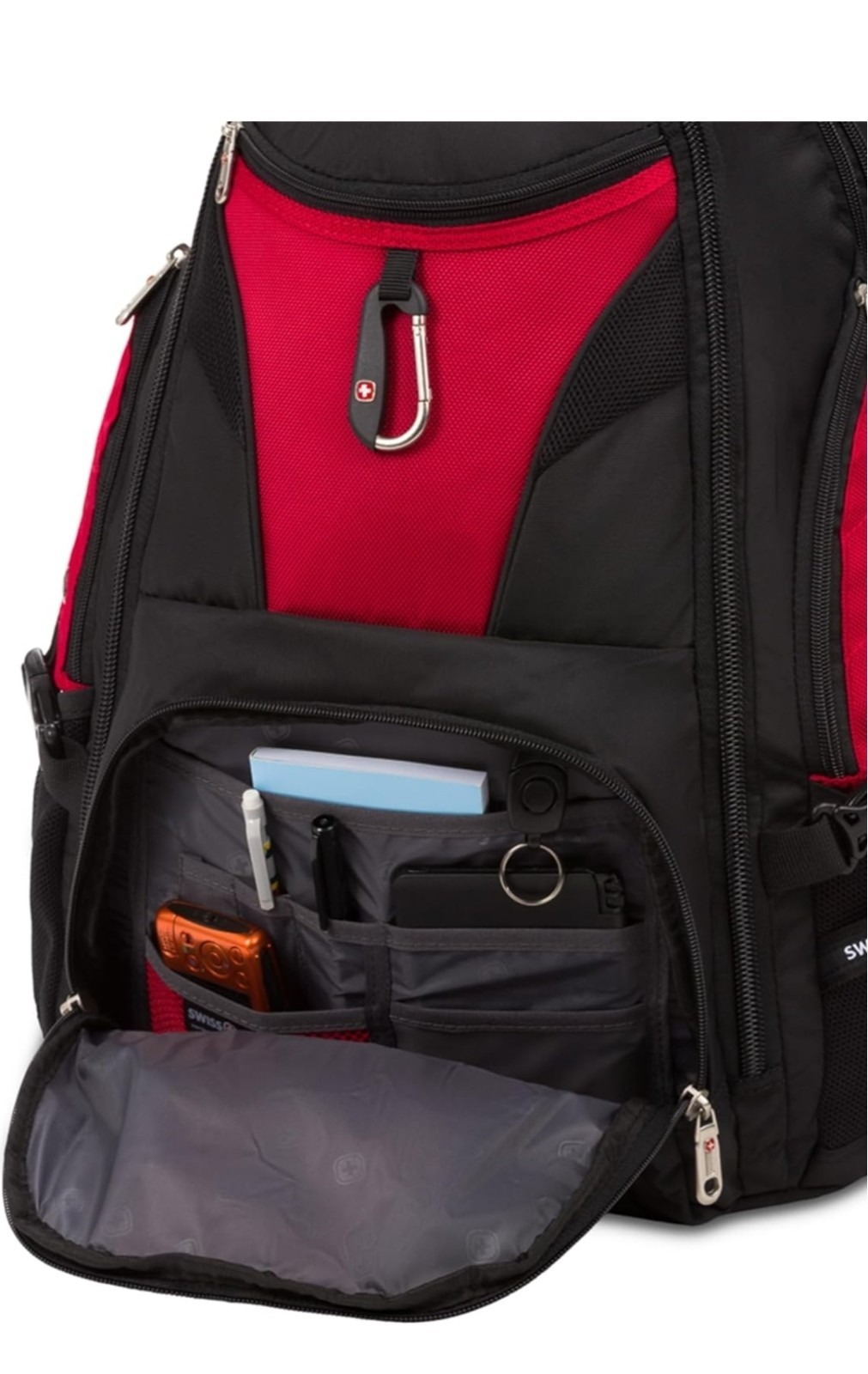 SwissGear 1900 Scansmart TSA 17-Inch Laptop Backpack, Black/Red