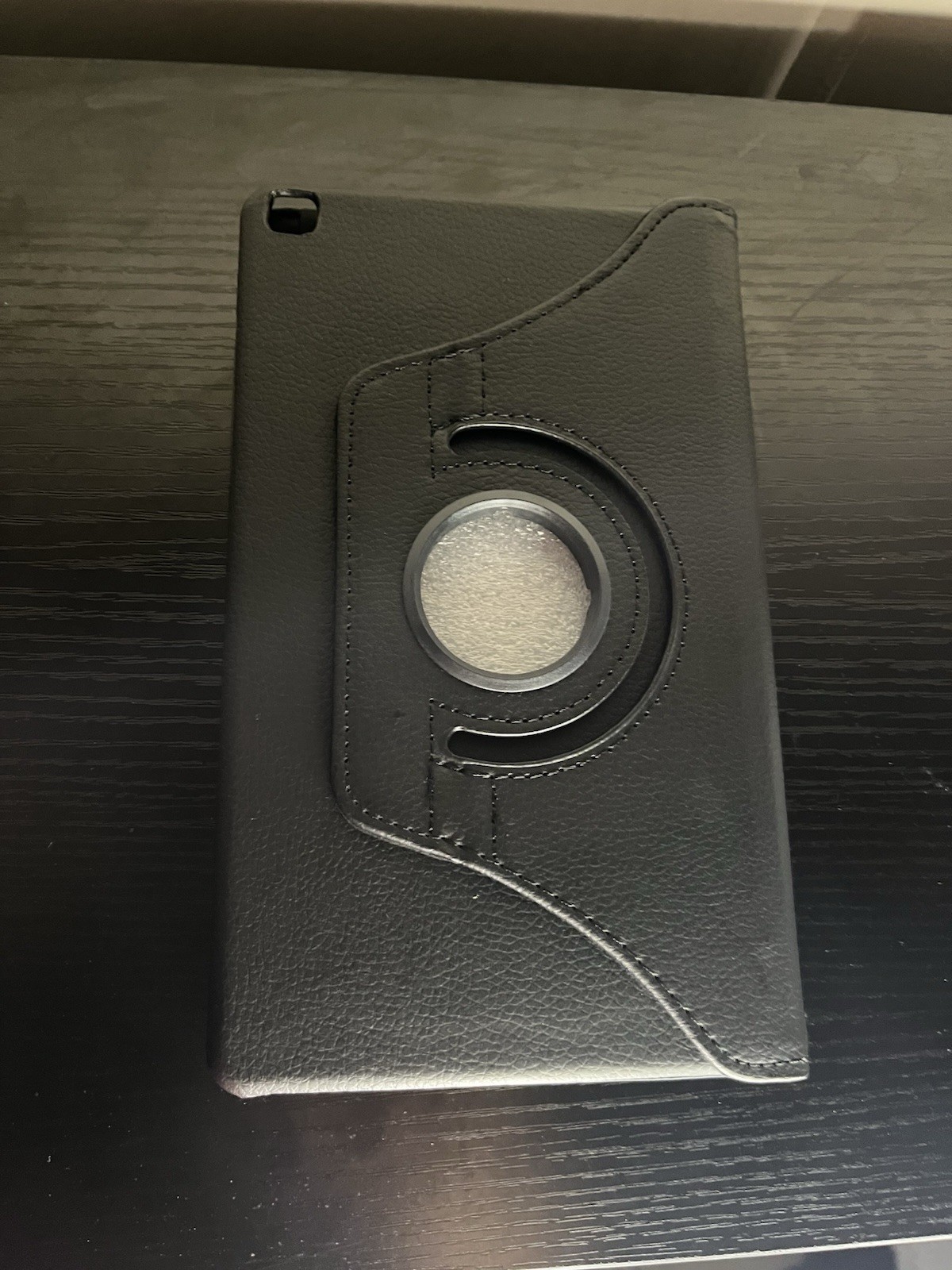 Black Rotating Synthetic Leather Case for Samsung T290/T295 Tablet with Stand