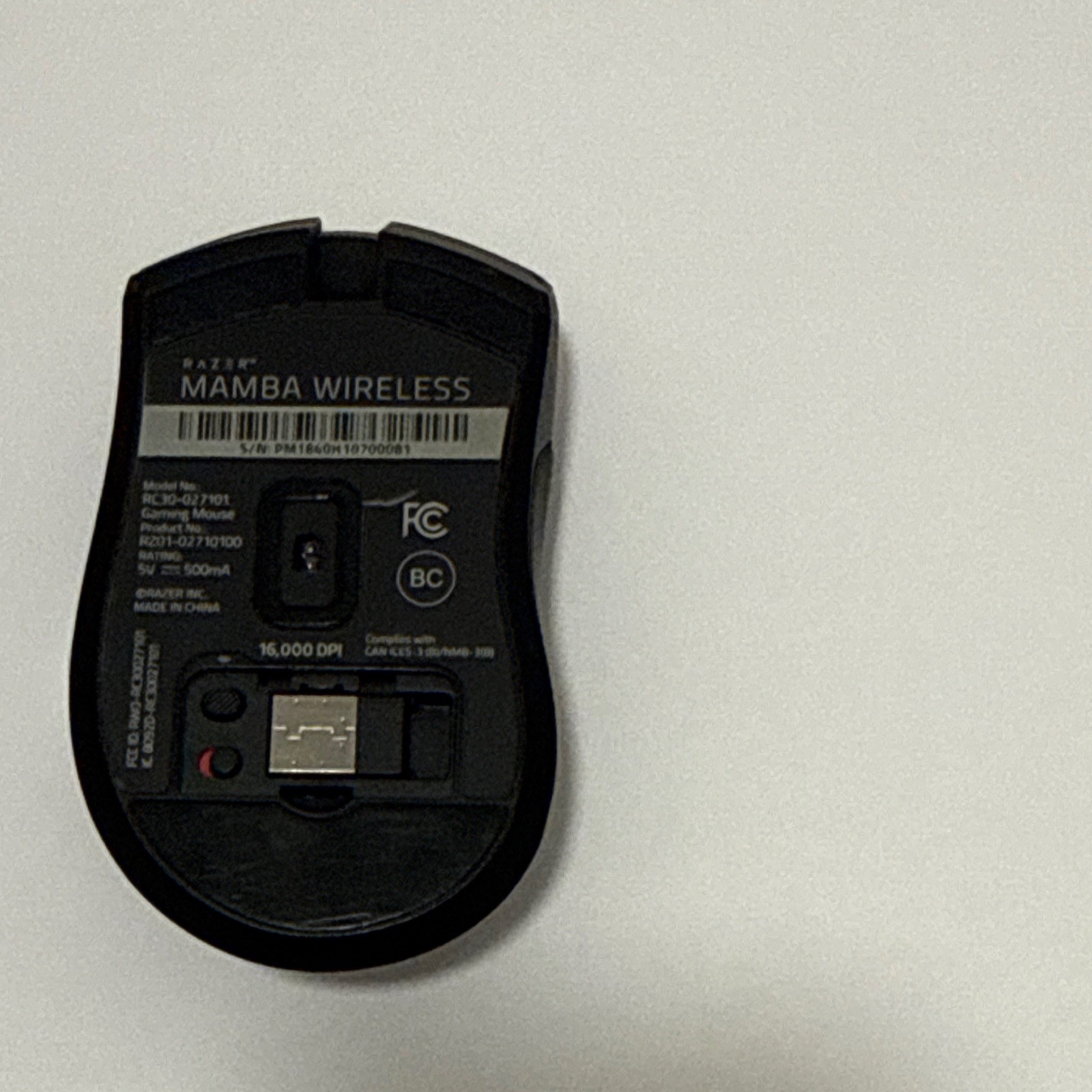 Black Razer Mamba Wireless & Wired Mouse (*USB Dongle isn’t pairing/use wire)