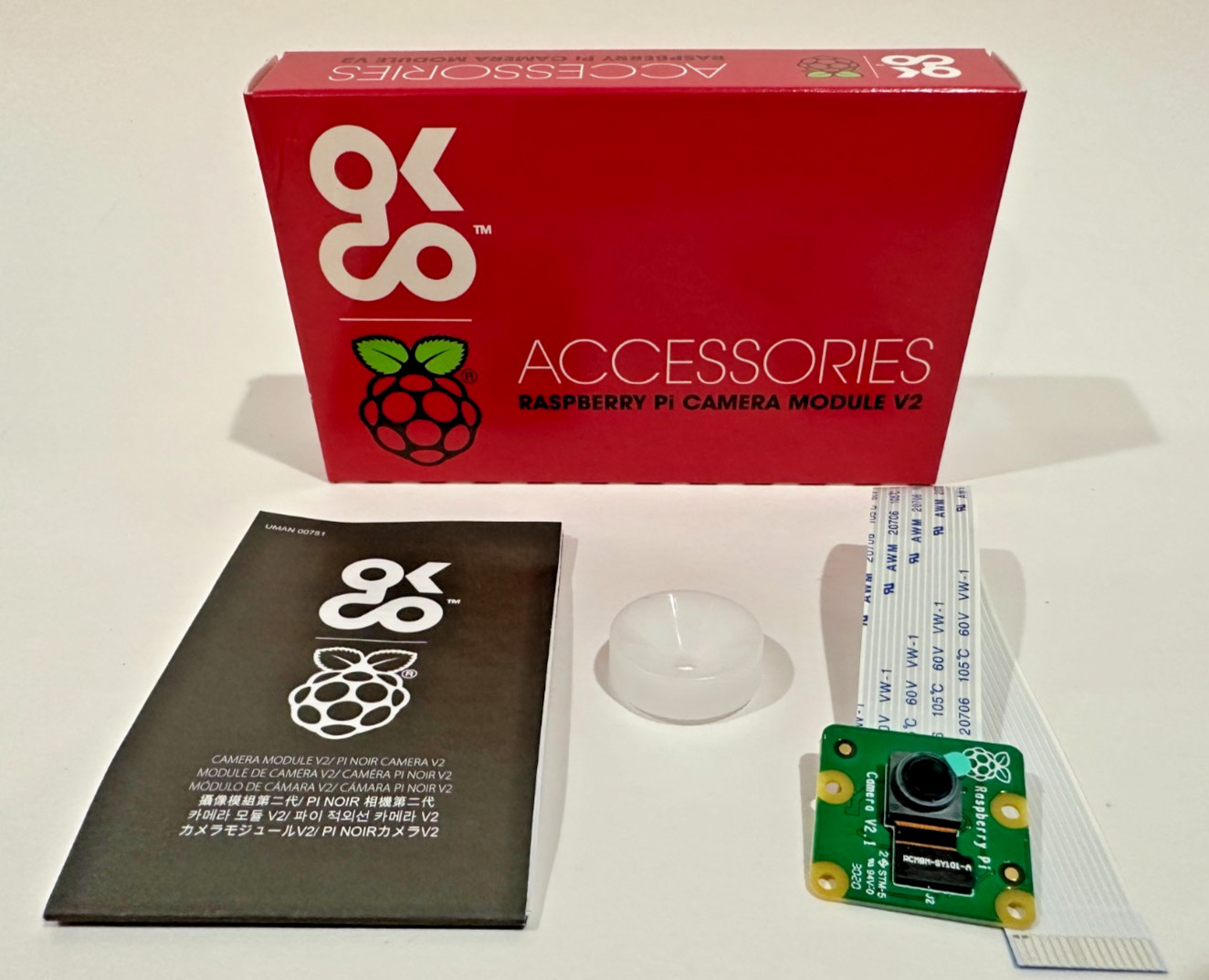 Lot of 5 Raspberry Pi Camera Modules V2 8MP Sony IMX219 w/ Ribbon Cables UNUSED