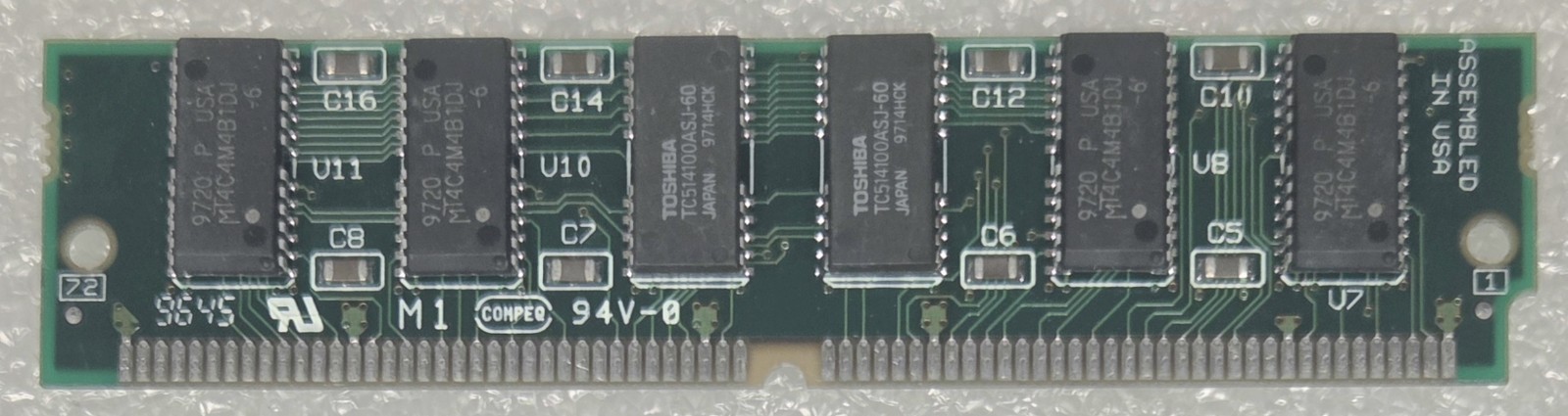 Compeq Micron 16MB 4Mx36 70ns 72pin FPM SIMM Memory w/Micron MT4C4M4B1DJ-6 USA